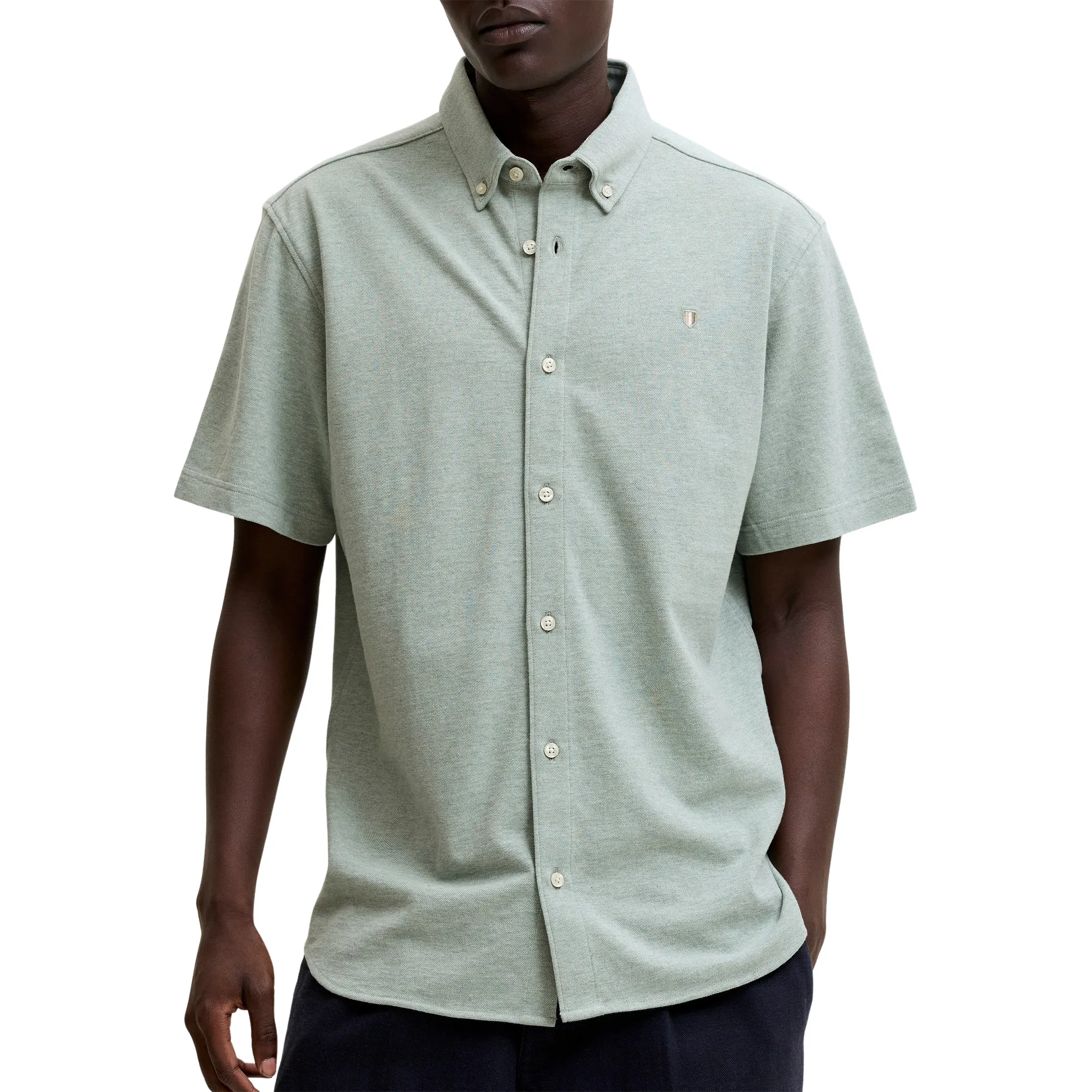 Jack &amp; Jones Blu Lake Pique Detail SS Overhemd Heren