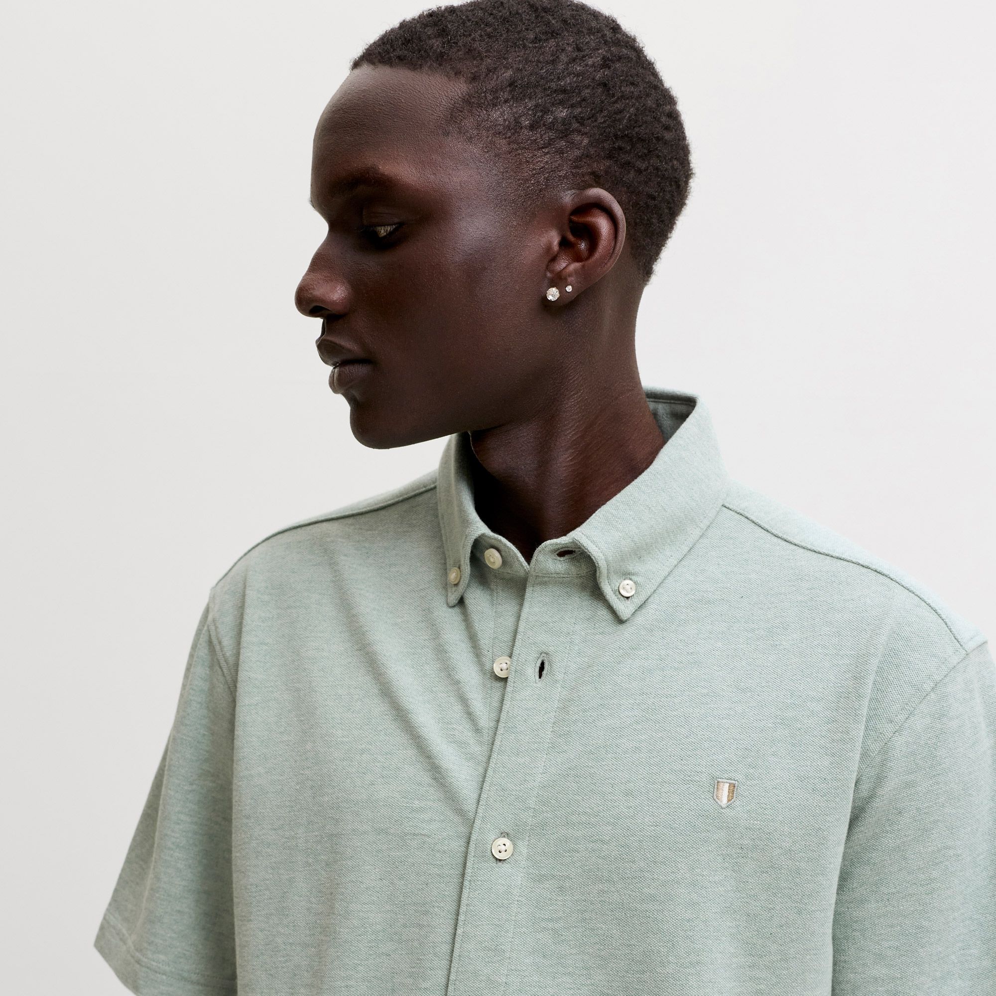 Jack & Jones Blu Lake Pique Detail SS Overhemd Heren