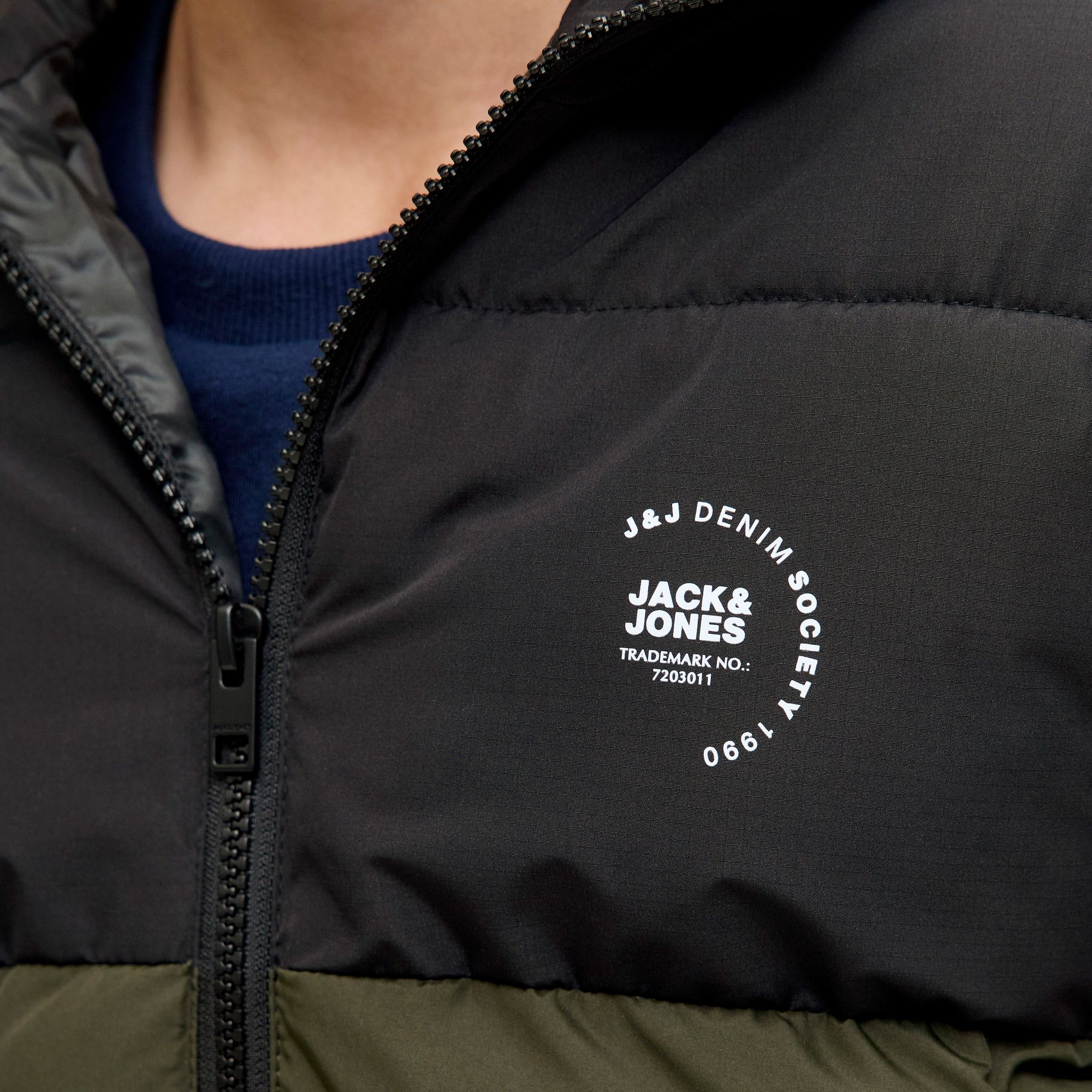 Jack & Jones Maze Logo Hood Puffer Jacket Junior