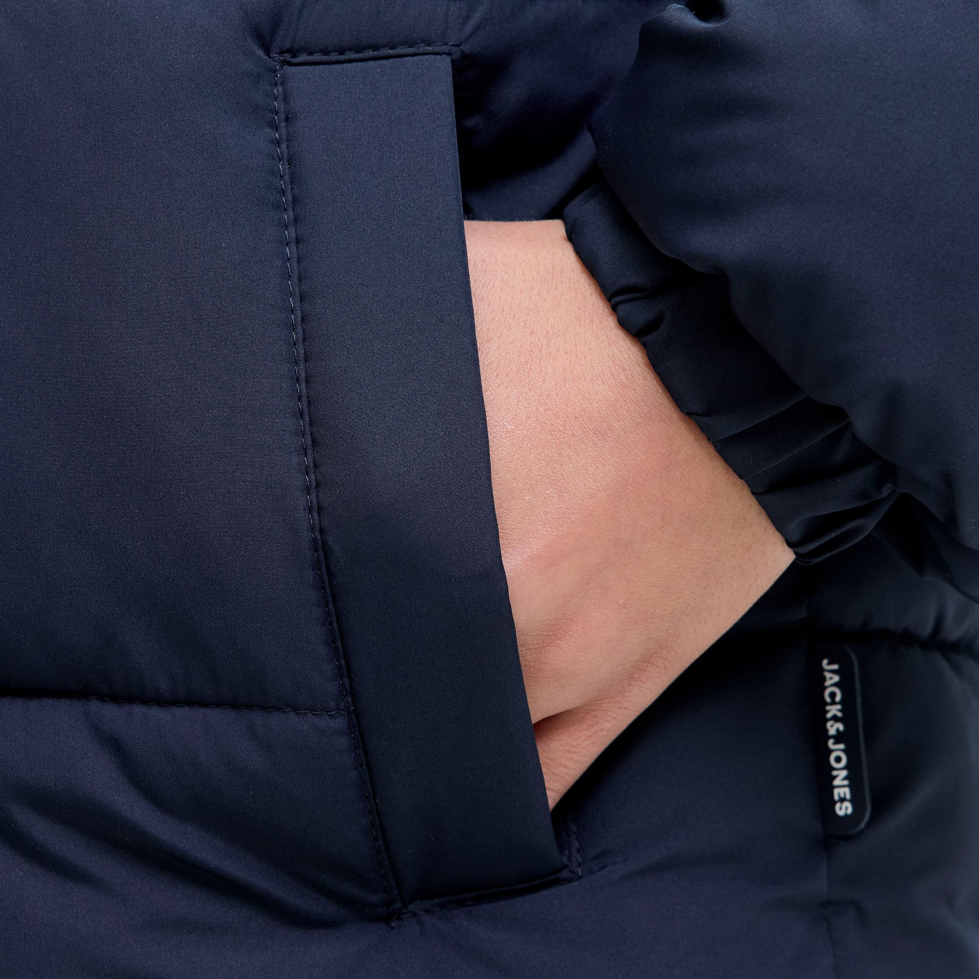 Jack & Jones Maze Logo Hood Puffer Jas Junior