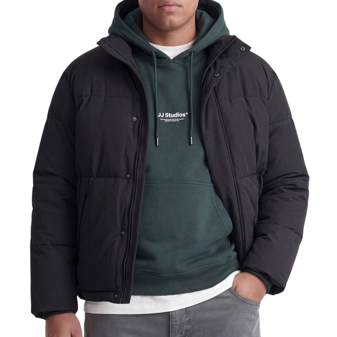 Jack &amp; Jones Soho Collar Puffer Winterjas Heren (plussize)