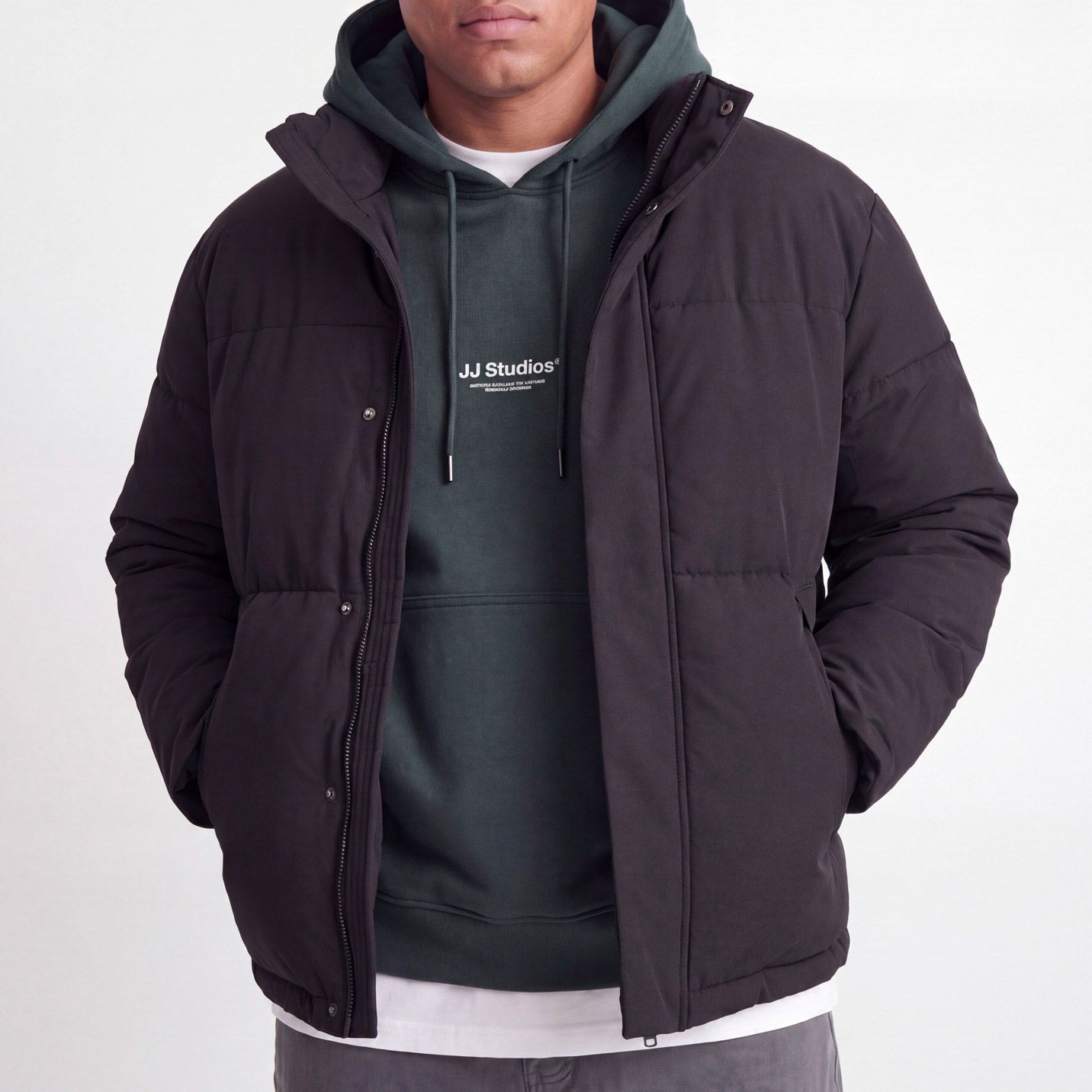 Jack & Jones Soho Collar Puffer Winterjas Heren (plussize)
