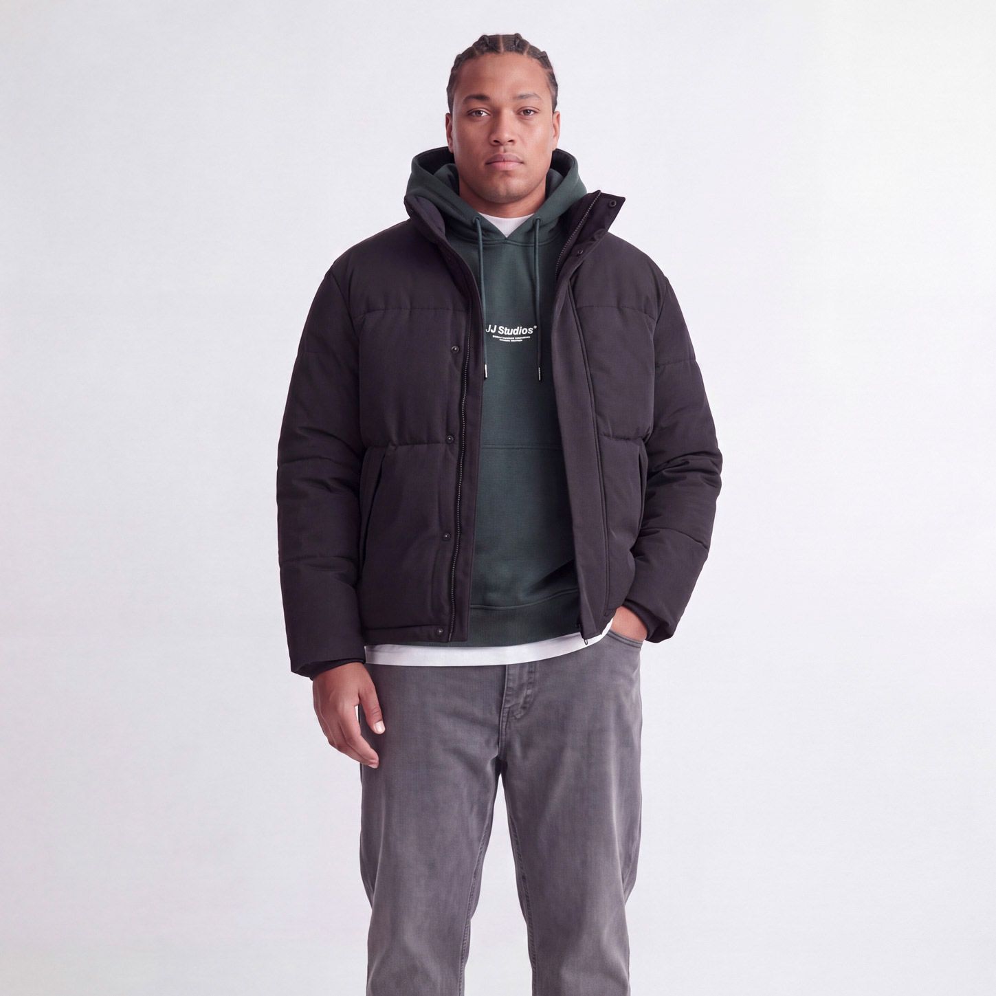Jack & Jones Soho Collar Puffer Winterjas Heren (plussize)