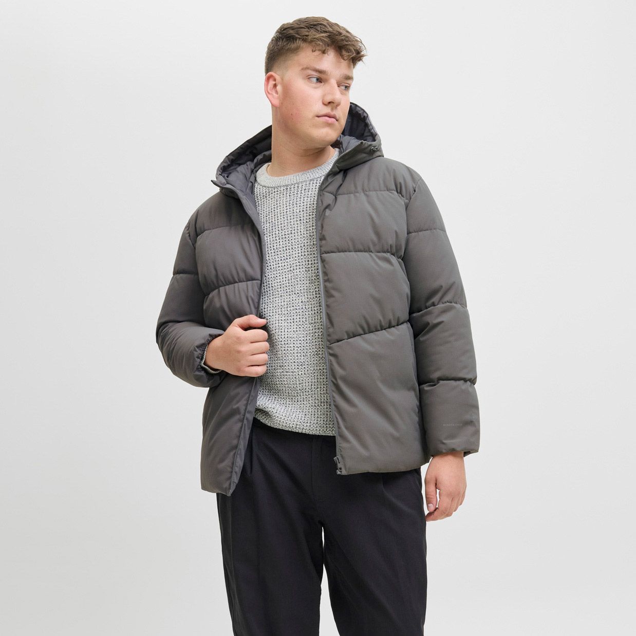 Jack & Jones Global Hooded Puffer Winterjas Heren (plussize)