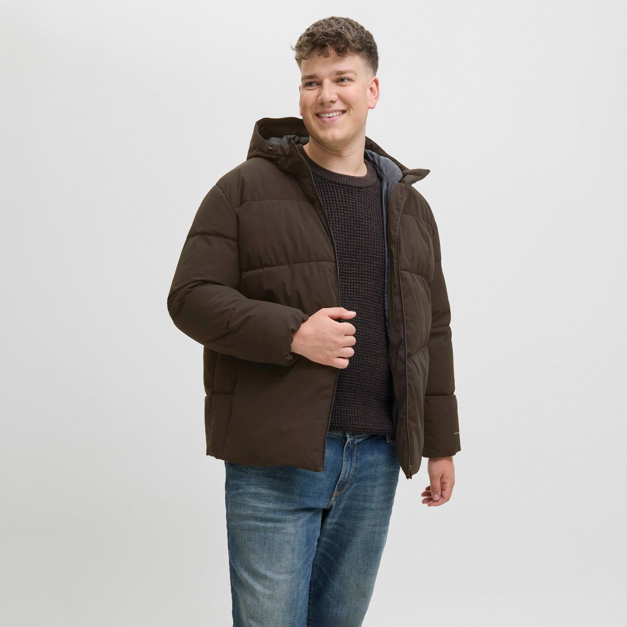 Jack & Jones Global Hooded Puffer Winterjas Heren (plussize)