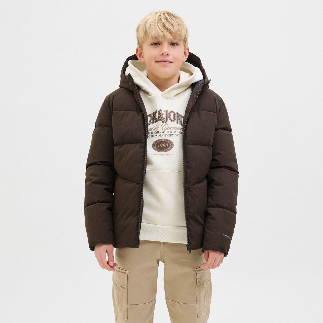 Jack & Jones Global Hooded Puffer Winterjas Junior