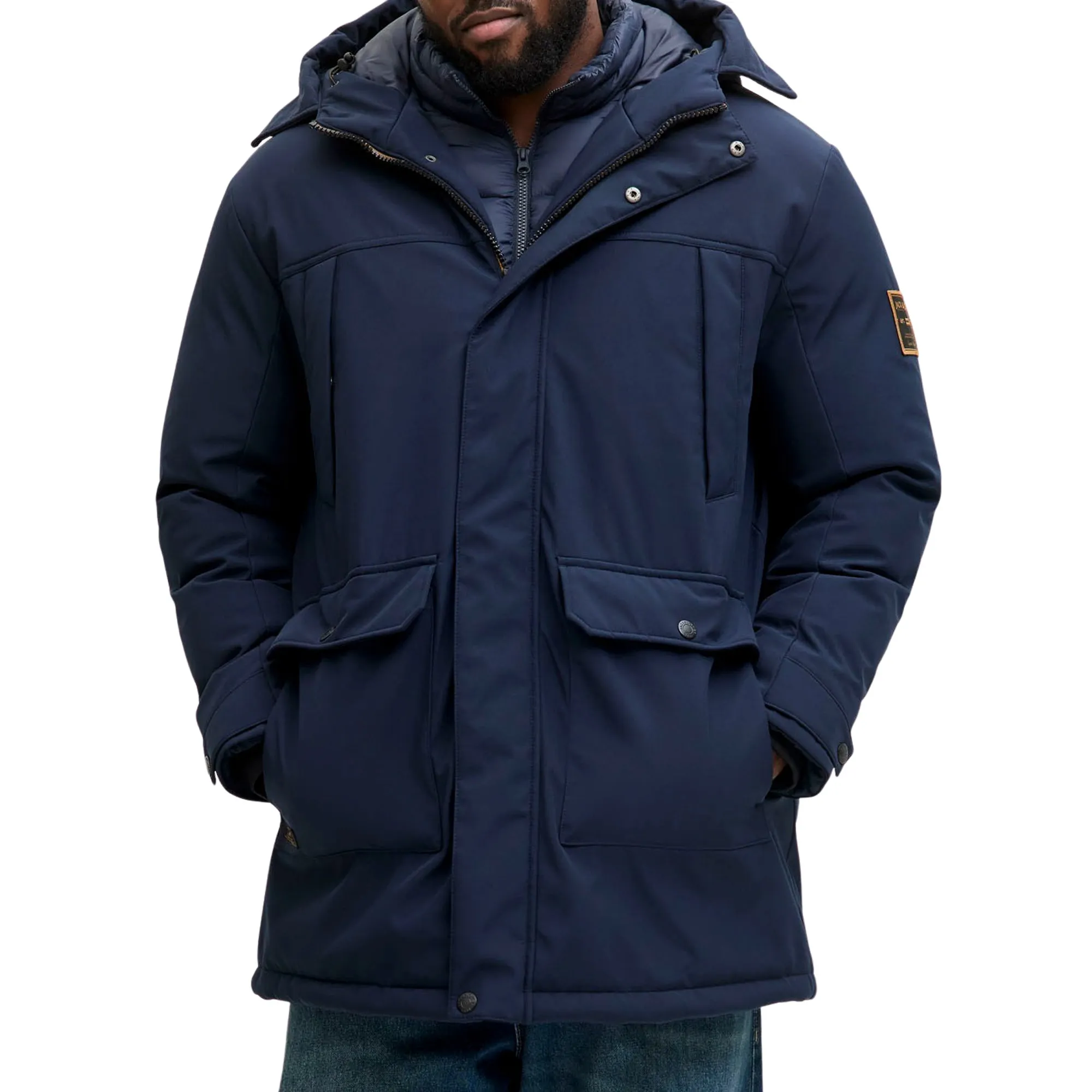 Jack &amp; Jones Finn Softshell Parka Winterjas Heren (plussize)