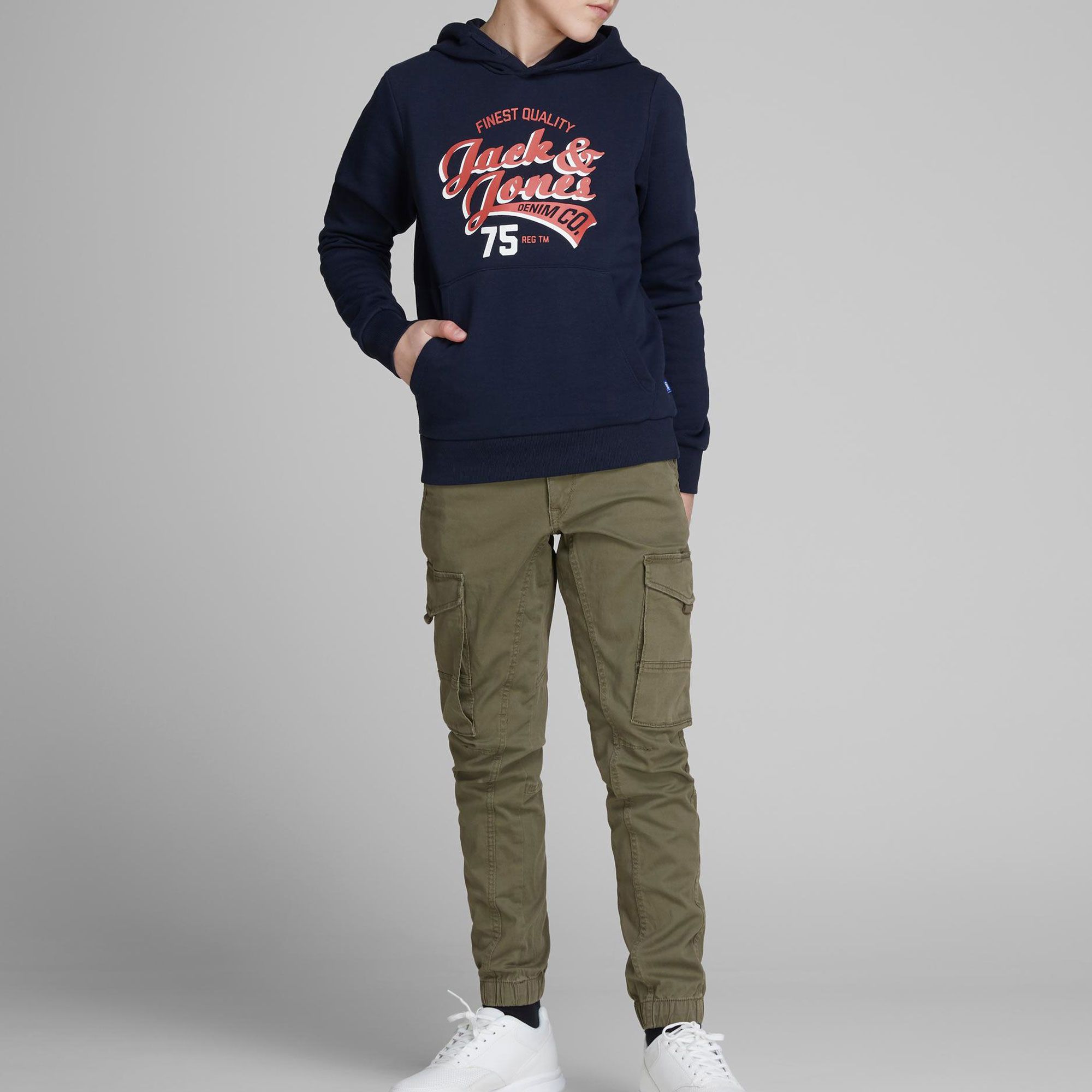 Jack & Jones Junior PAUL FLAKE - Cargobroek - navy blazer/donkerblauw - (Pre-owned