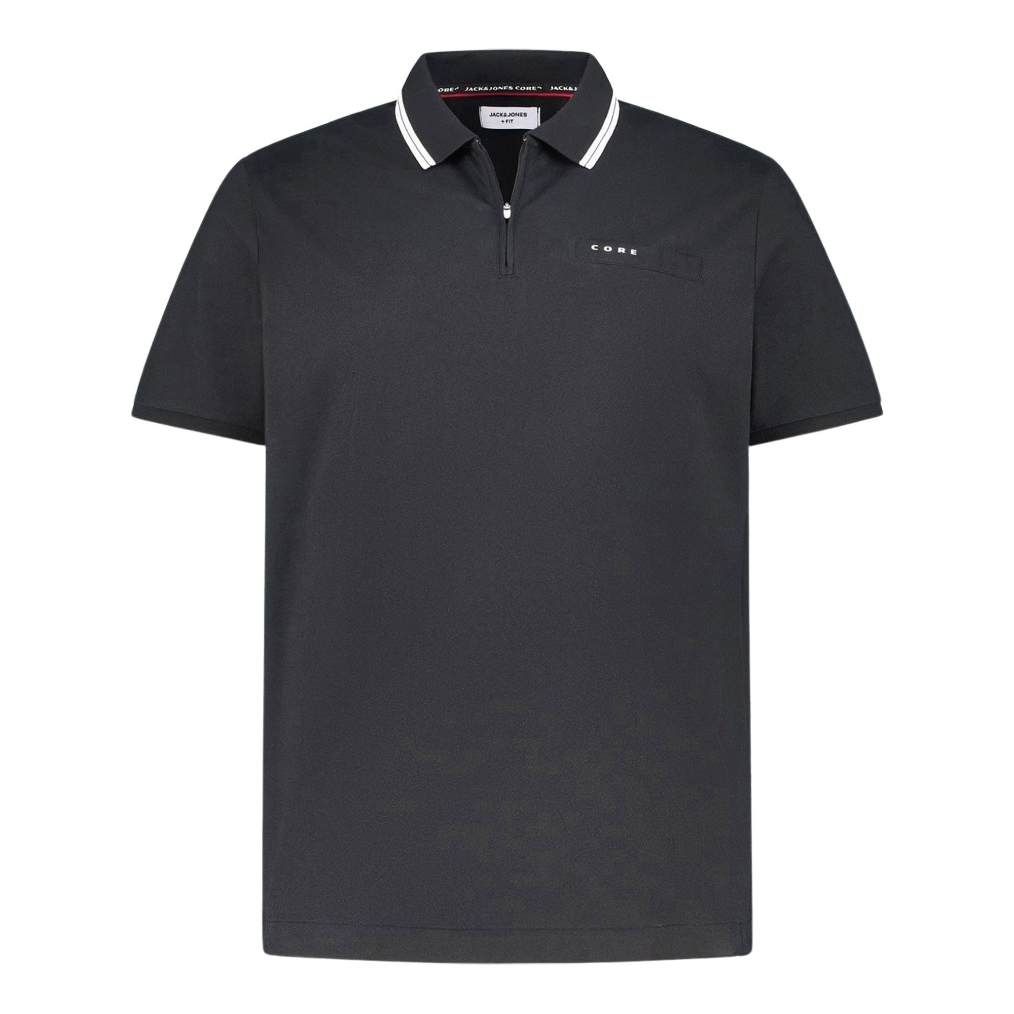Jack &amp; Jones Fusion Branding Zip Polo Heren (plussize)