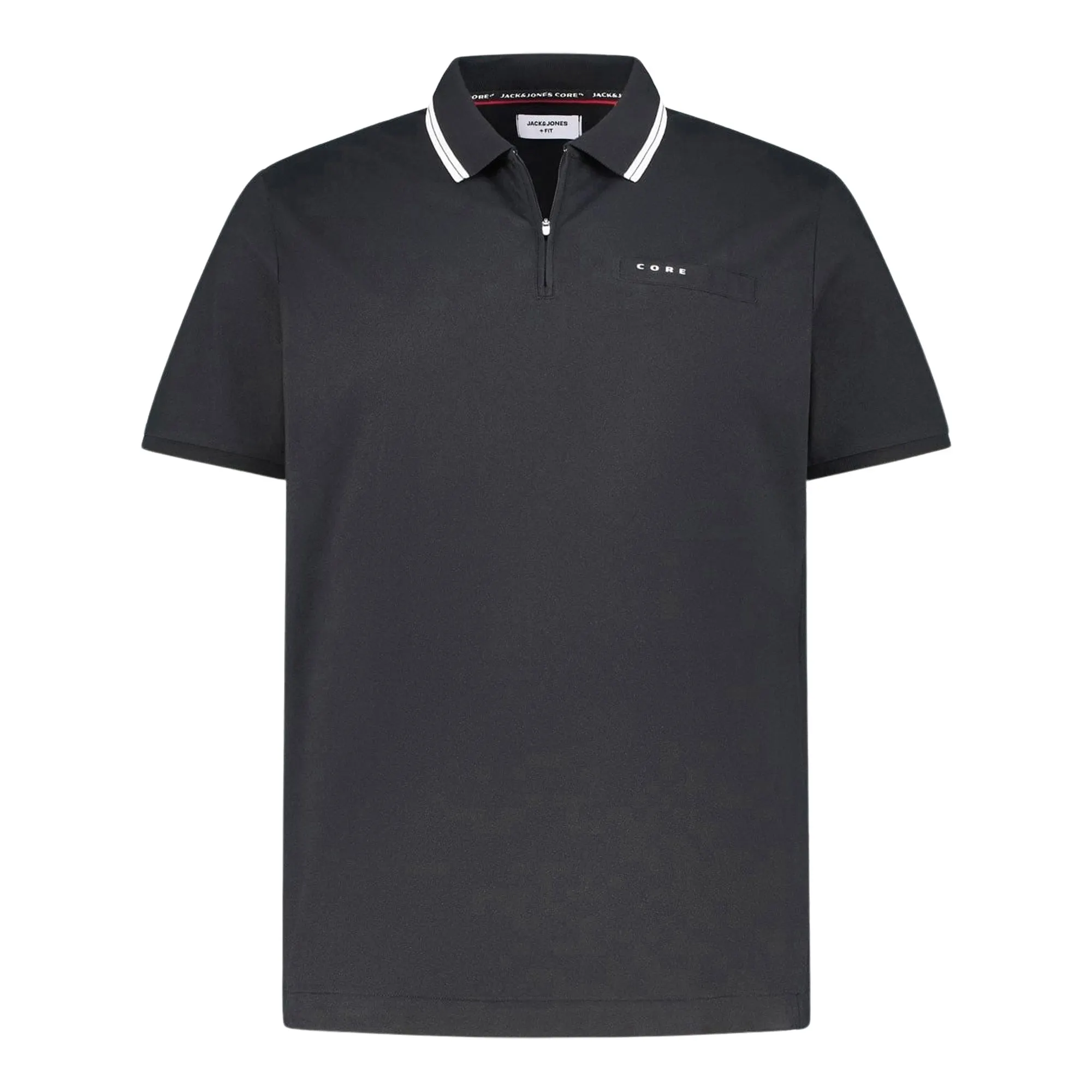 Jack & Jones Fusion Branding Zip Polo Heren (plussize)