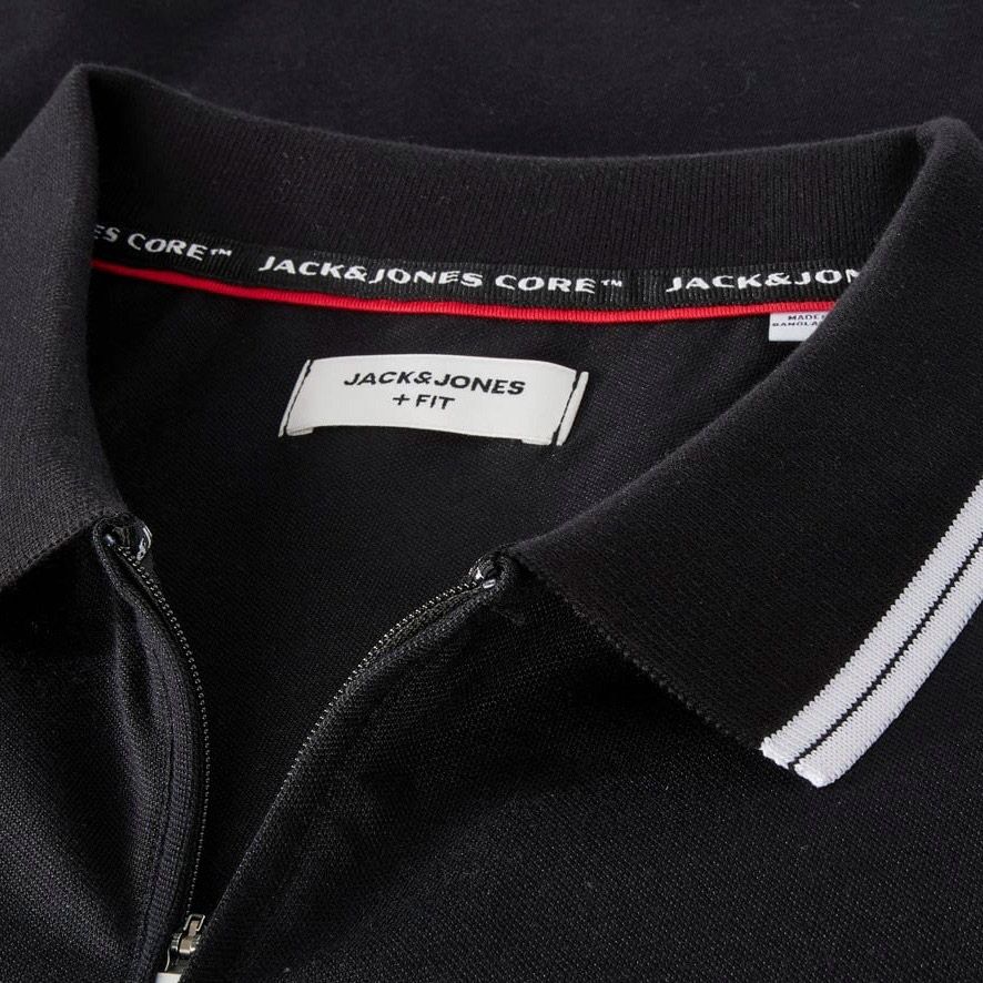 Jack & Jones Fusion Branding Zip Polo Heren (plussize)