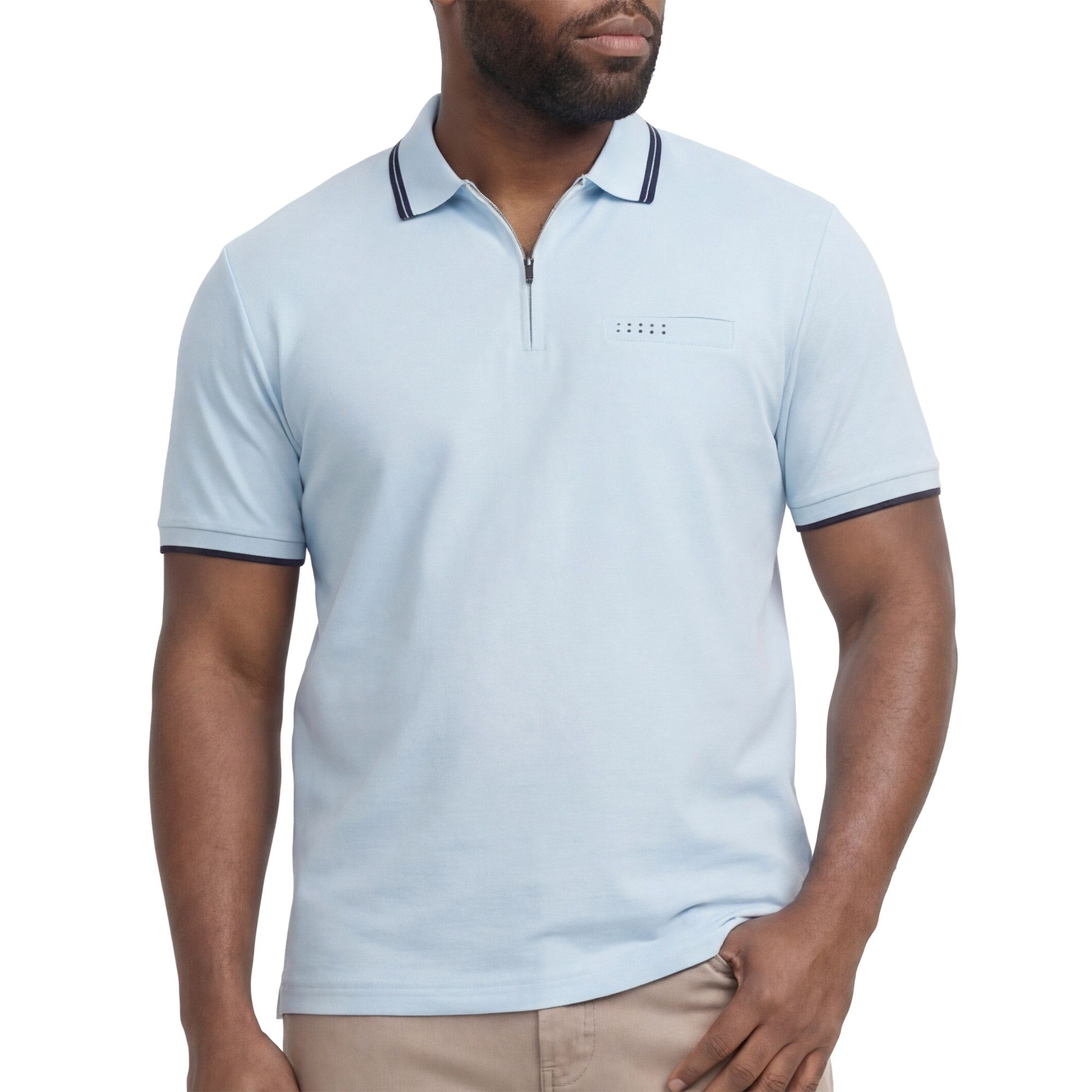 Jack & Jones Fusion Branding Zip Polo Heren (plussize)