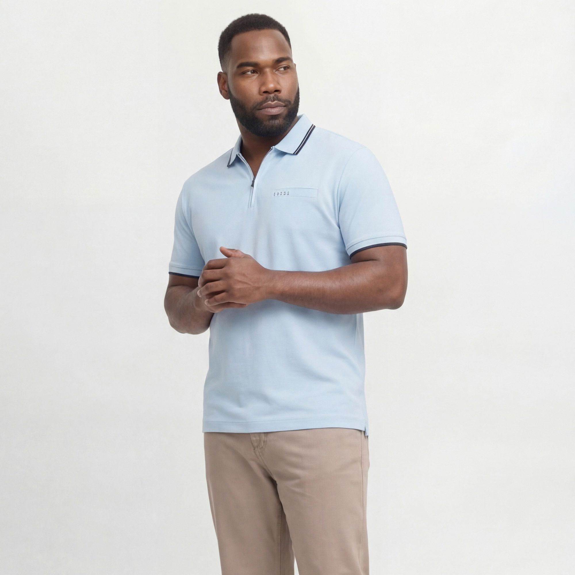 Jack & Jones Fusion Branding Zip Polo Heren (plussize)