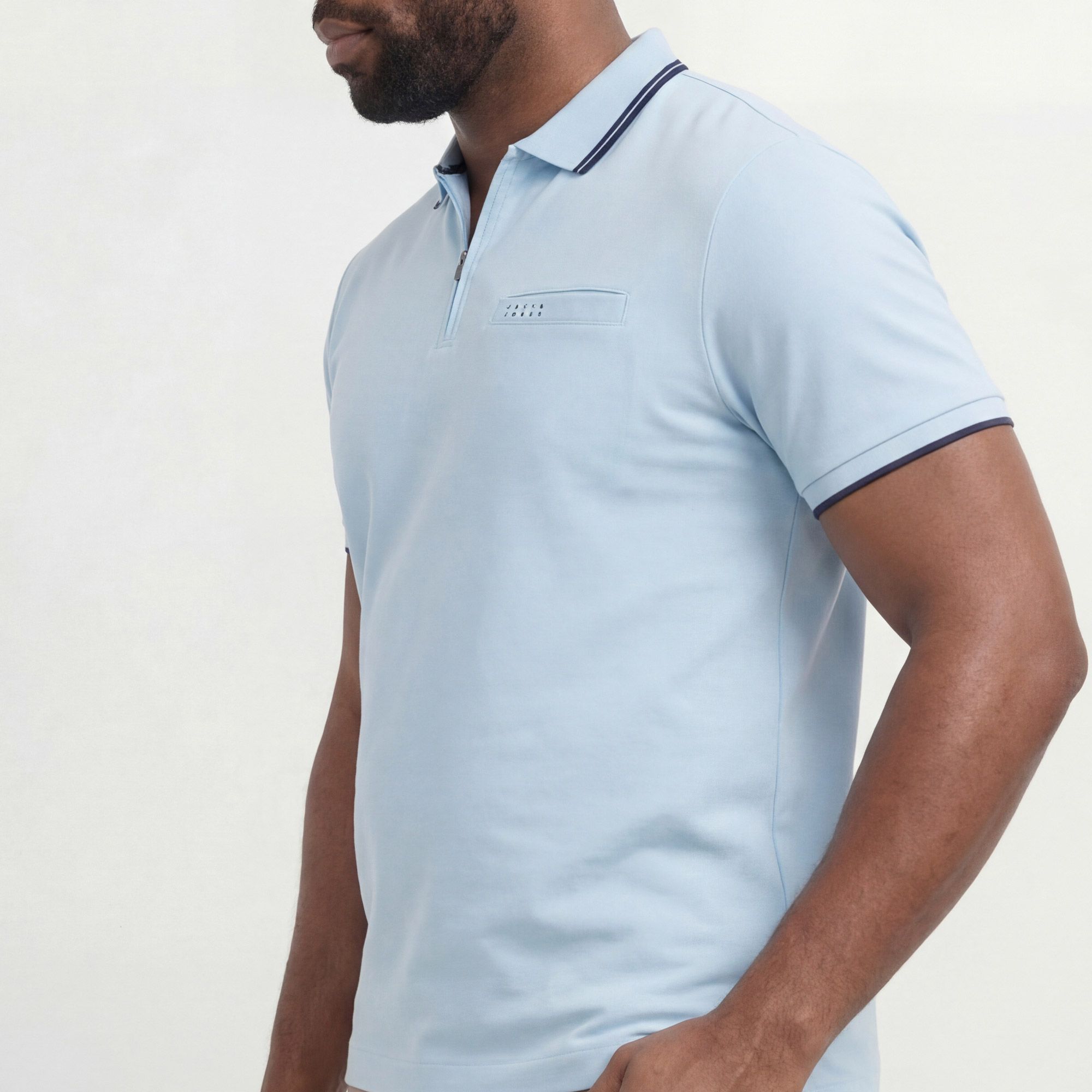 Jack & Jones Fusion Branding Zip Polo Heren (plussize)