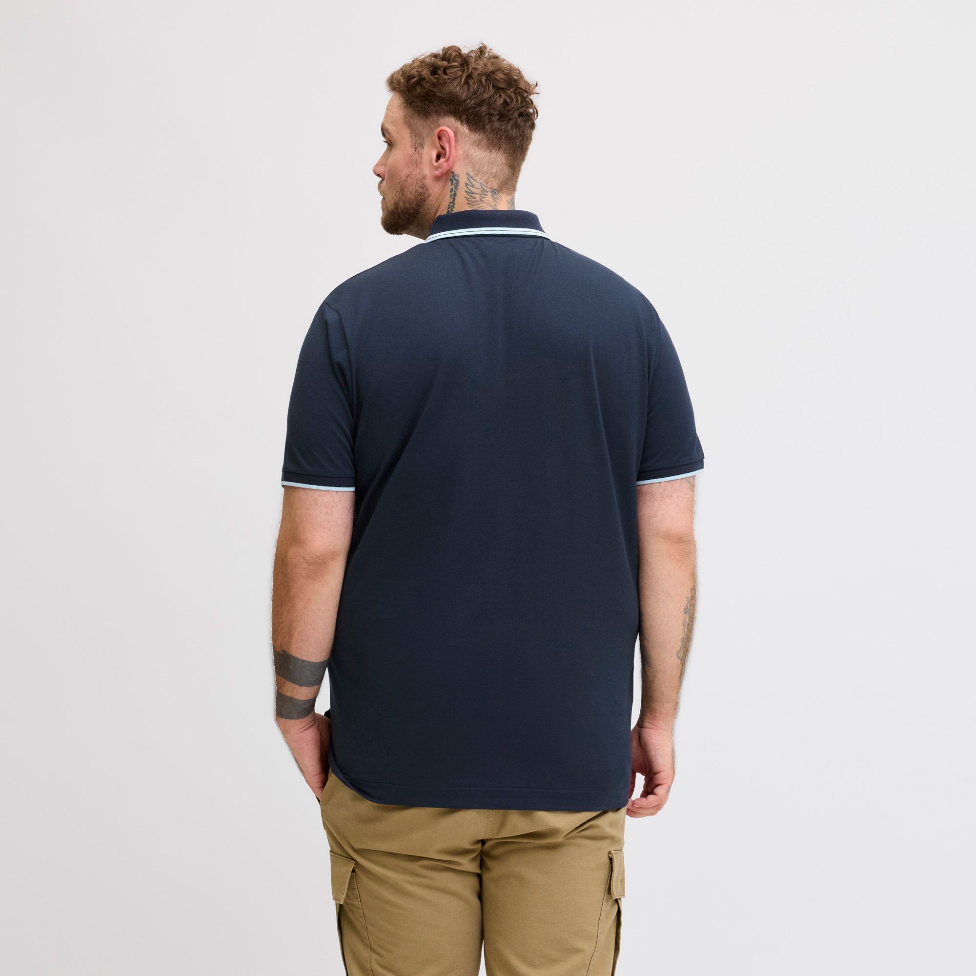 Polo Jack & Jones Fusion Branding Zip Hommes (plussize)
