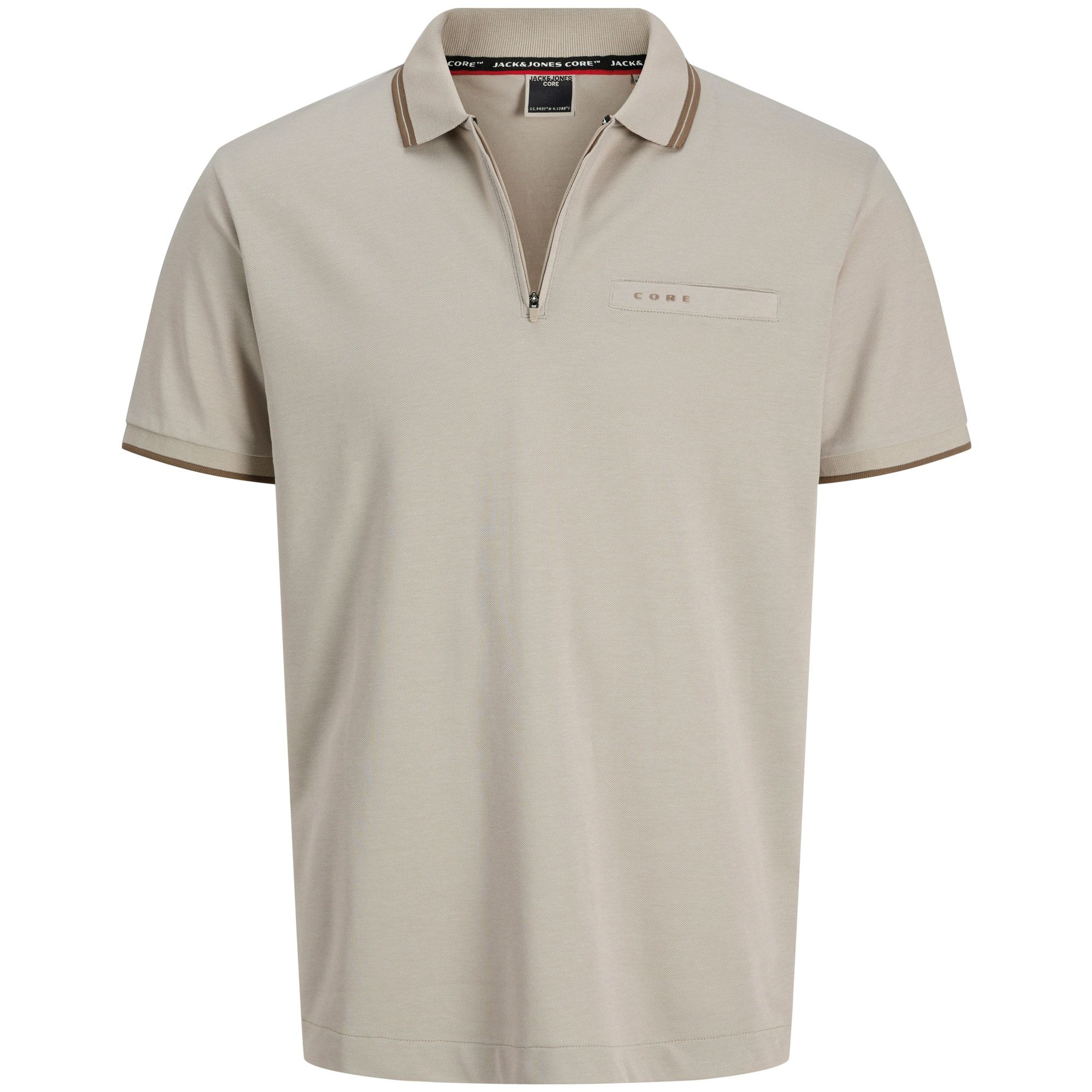 Jack & Jones Fusion Branding Zip Polo Heren (plussize)