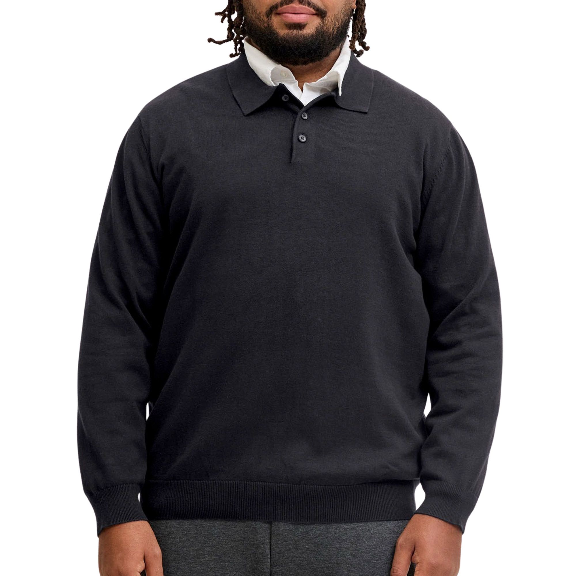 Jack & Jones Basic Knit LS Polo Heren (plussize)