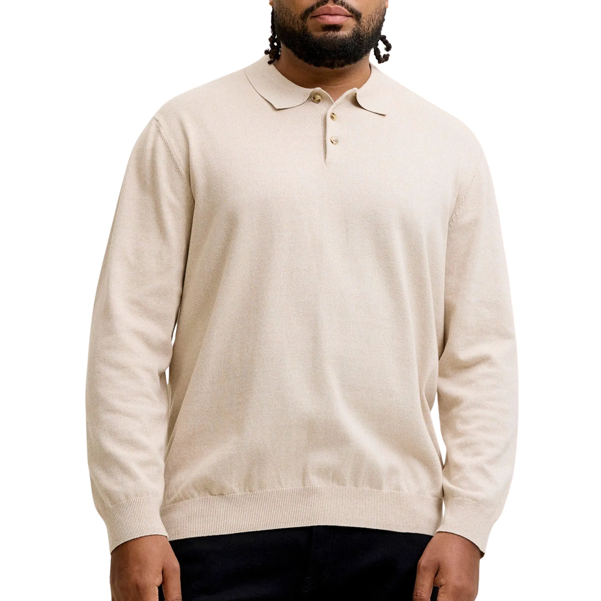 Jack &amp; Jones Basic Knit LS Polo Heren (plussize)