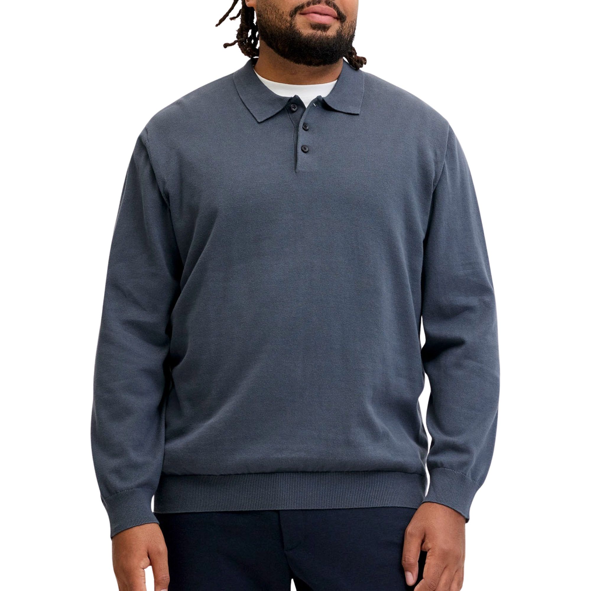 Jack & Jones Basic Knit LS Polo Heren (plussize)