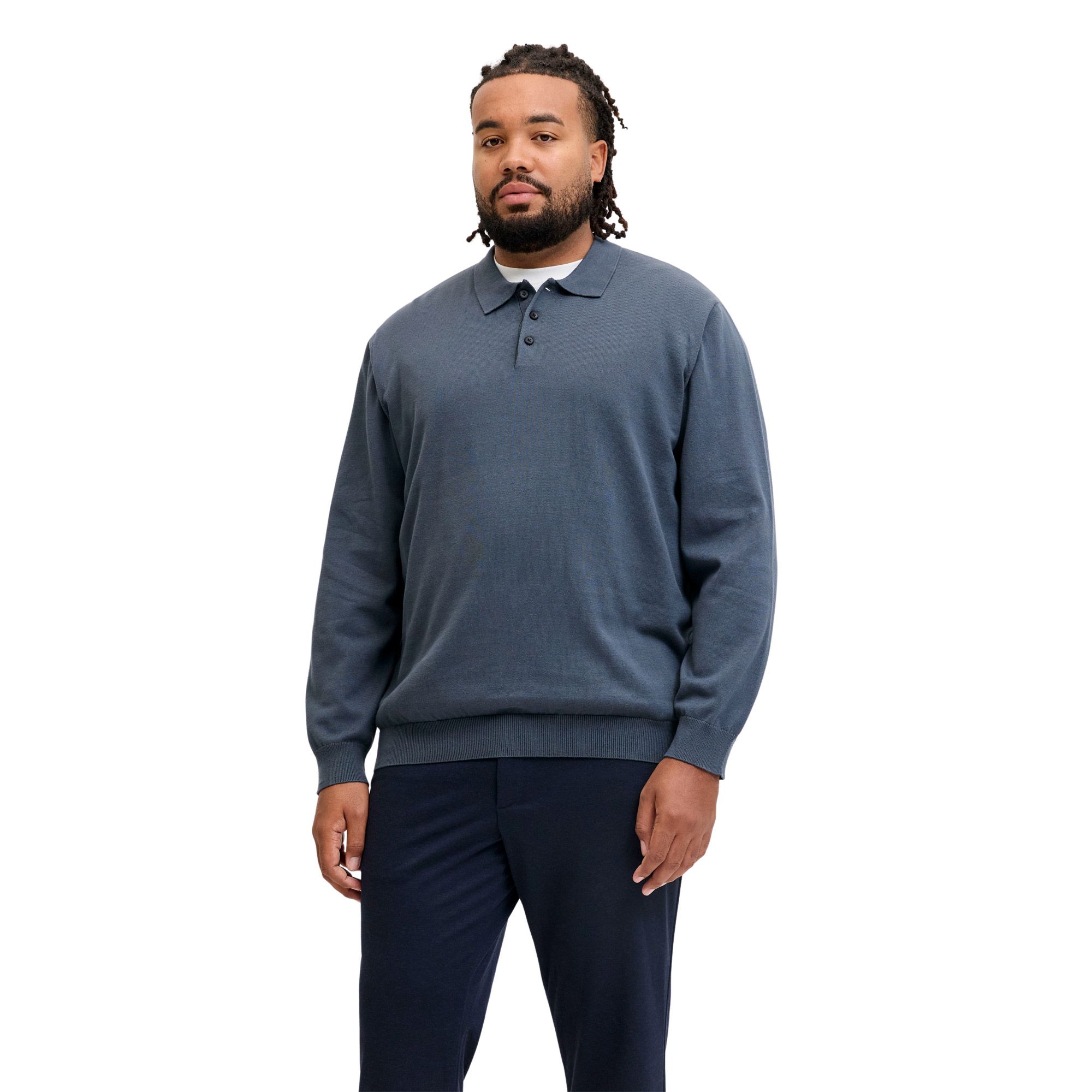 Jack & Jones Basic Knit LS Polo Heren (plussize)