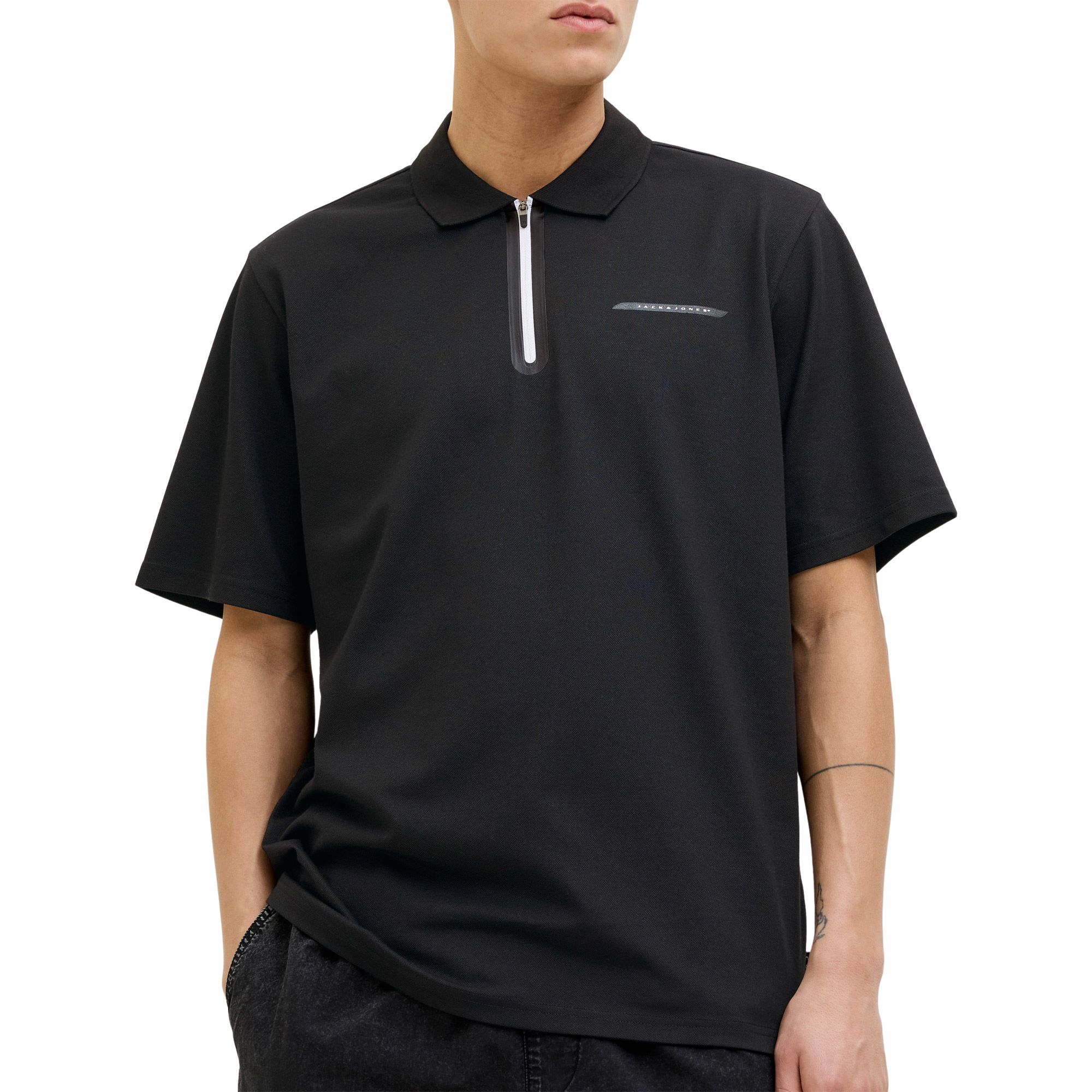 Polo T-shirt Jack & Jones Core Fusion Pique Zip Hommes