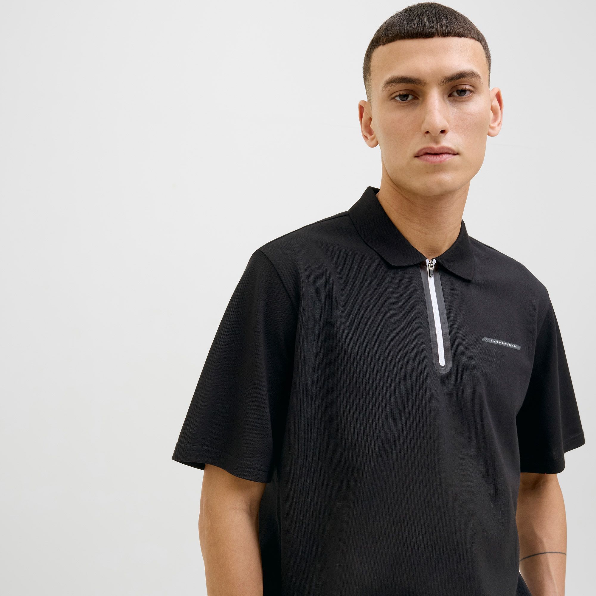 Polo T-shirt Jack & Jones Core Fusion Pique Zip Hommes