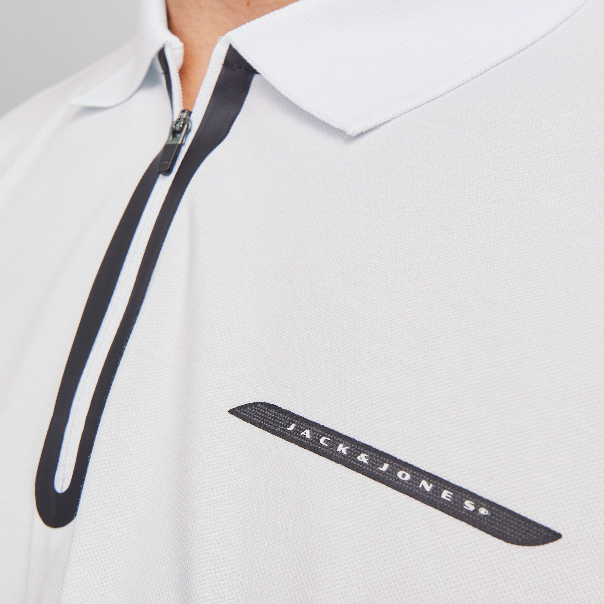 Polo T-shirt Jack & Jones Core Fusion Pique Zip Hommes