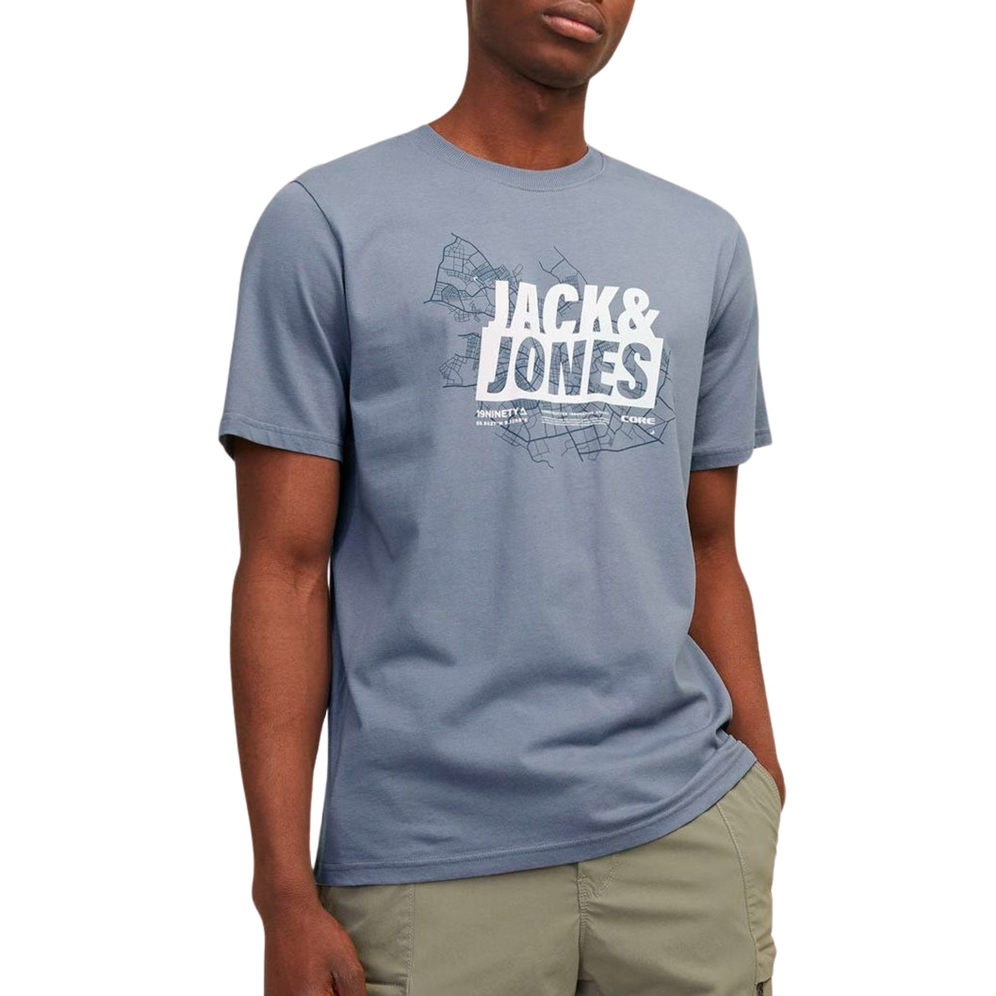Jack & Jones Map Summer Logo Shirt Heren (plussize)