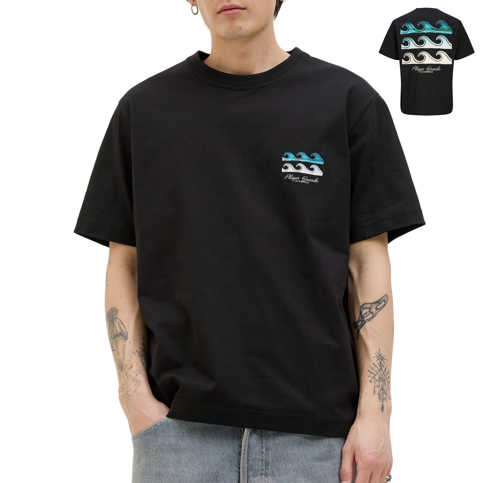 Jack & Jones Originals Canggu Summer Picture Crew Shirt Heren