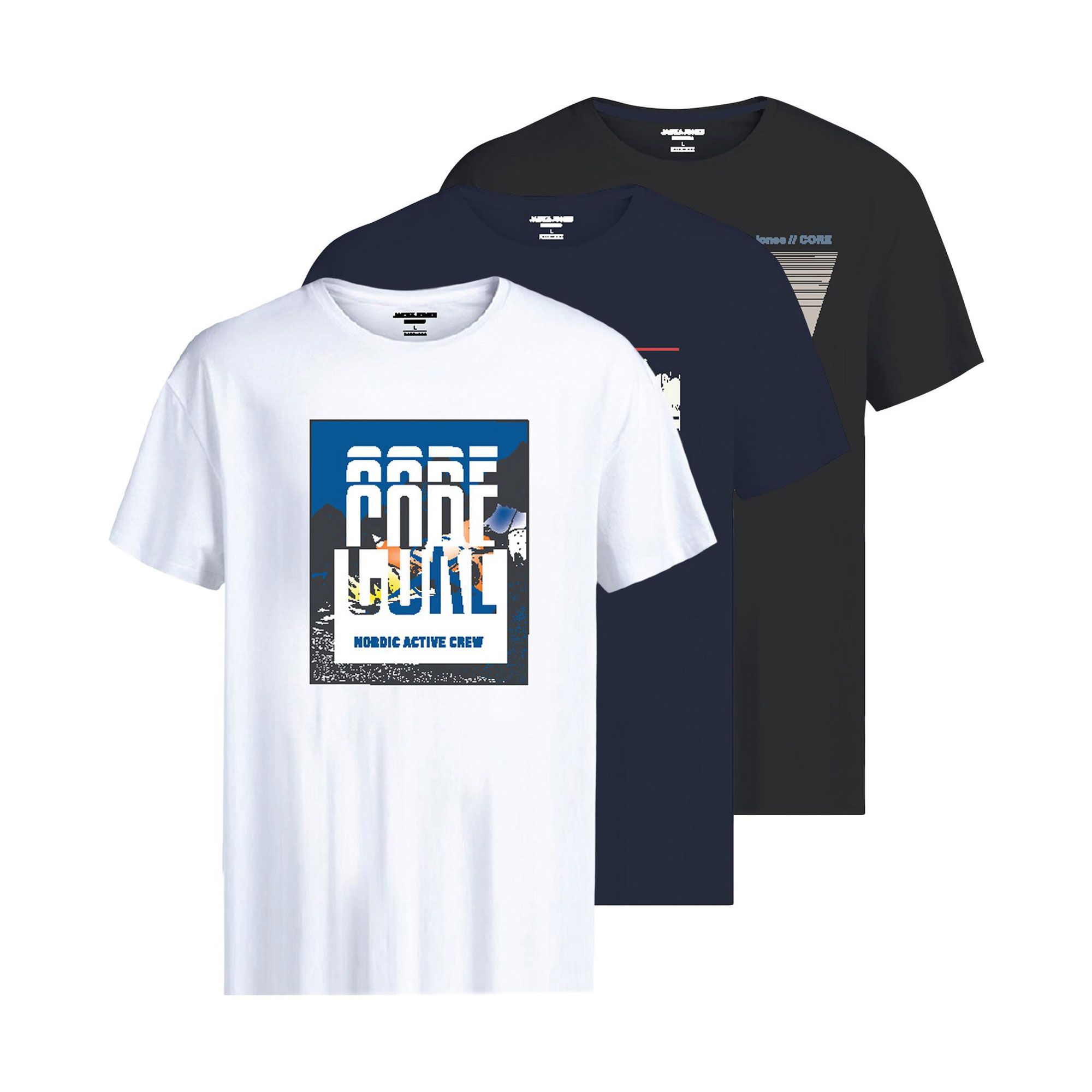 Jack & Jones Core Booste SS Crew T-Shirts Heren (3-pack)