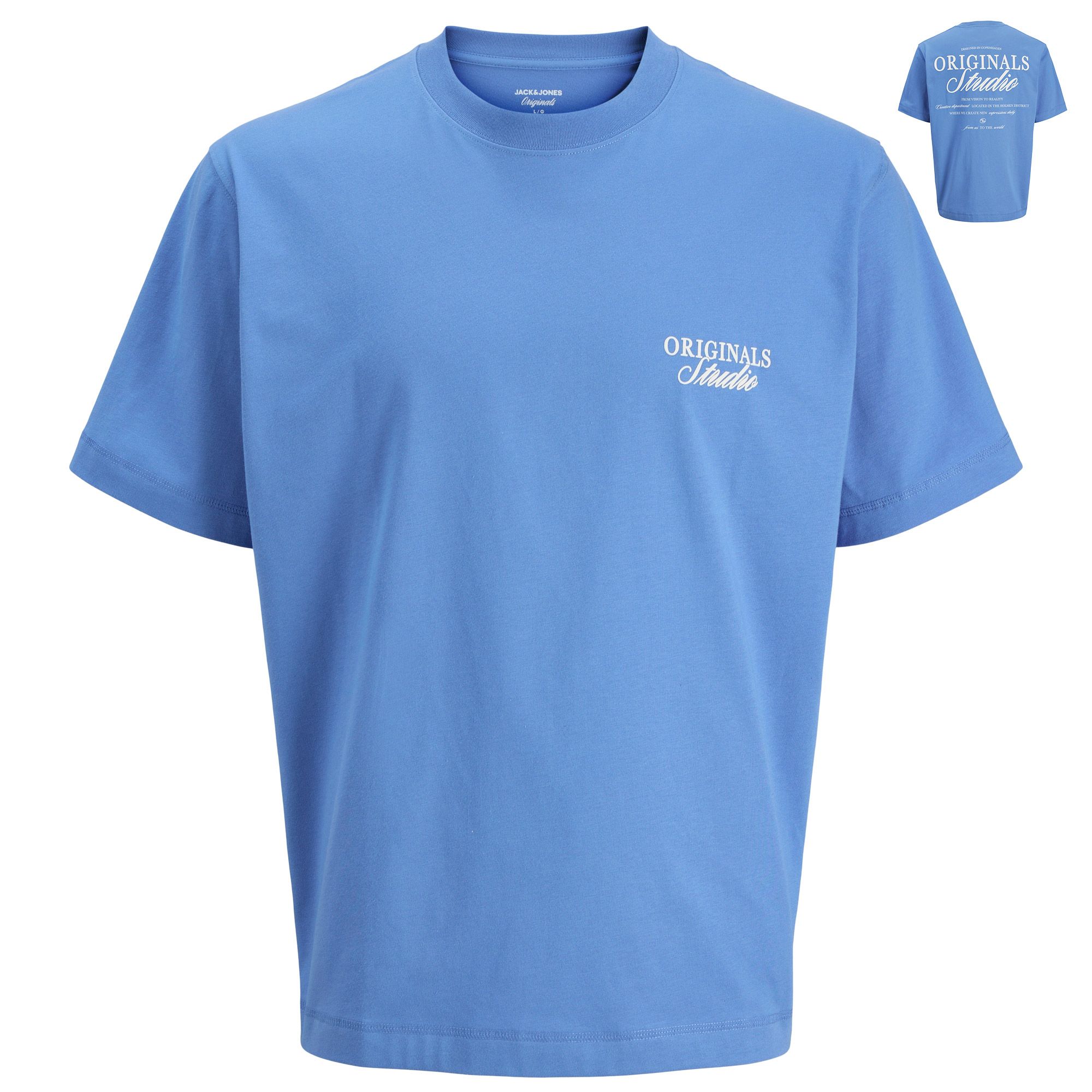 Jack & Jones Norrebro Typo Backprint Crew T-shirt Heren (plussize)