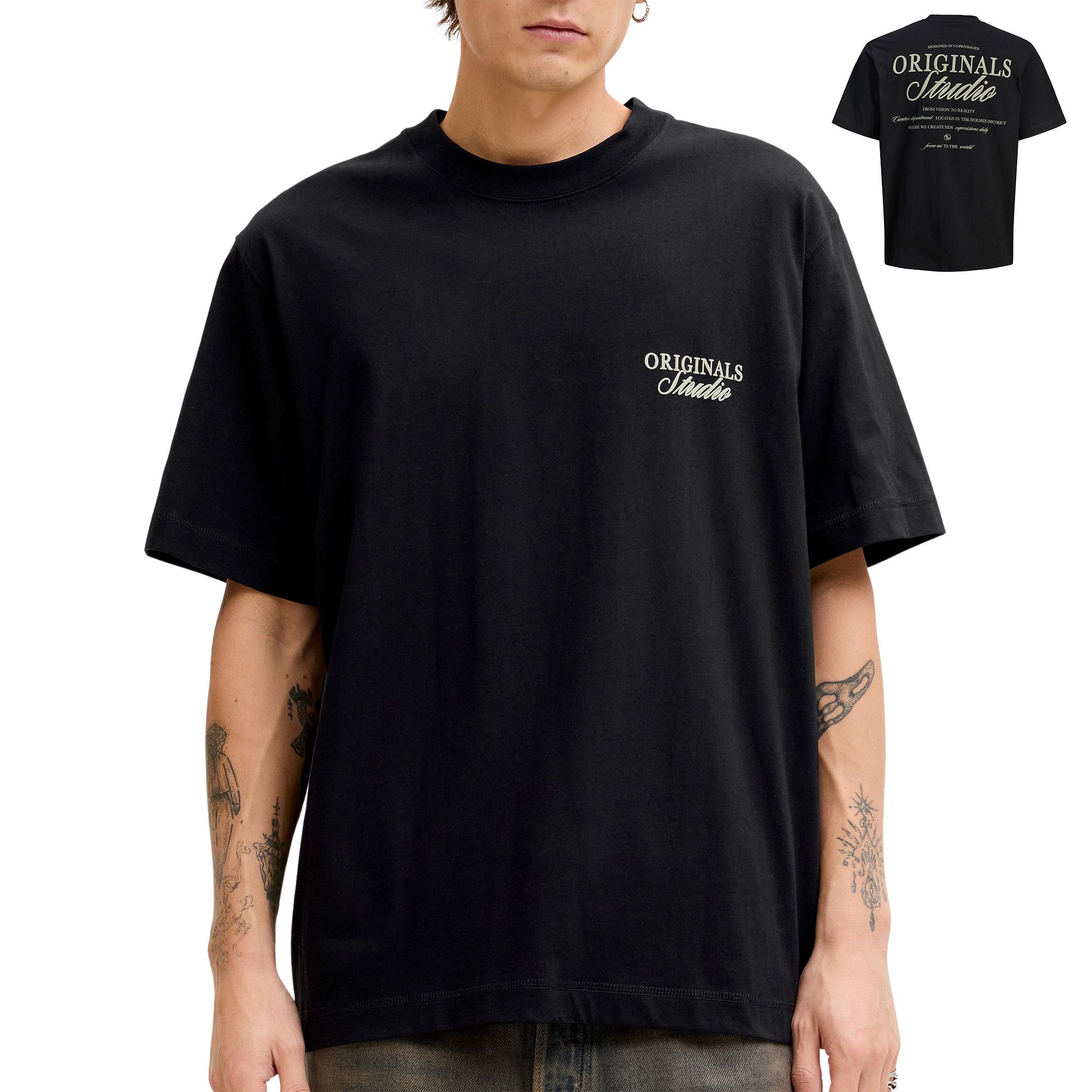 Jack & Jones Norrebro Typo Backprint Crew T-shirt Homme