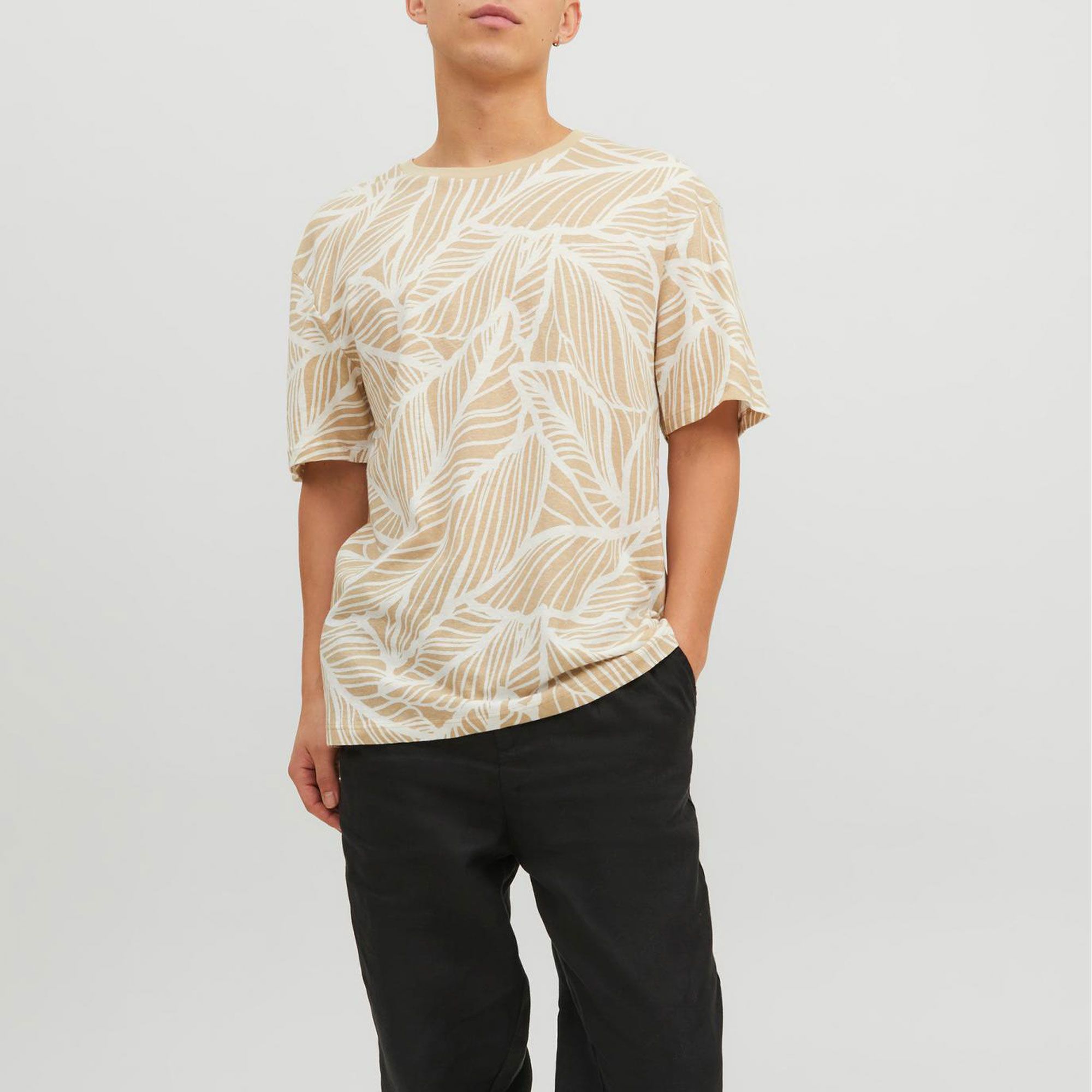 Jack & Jones Premium Bla Linnen Summer AOP Shirt Heren
