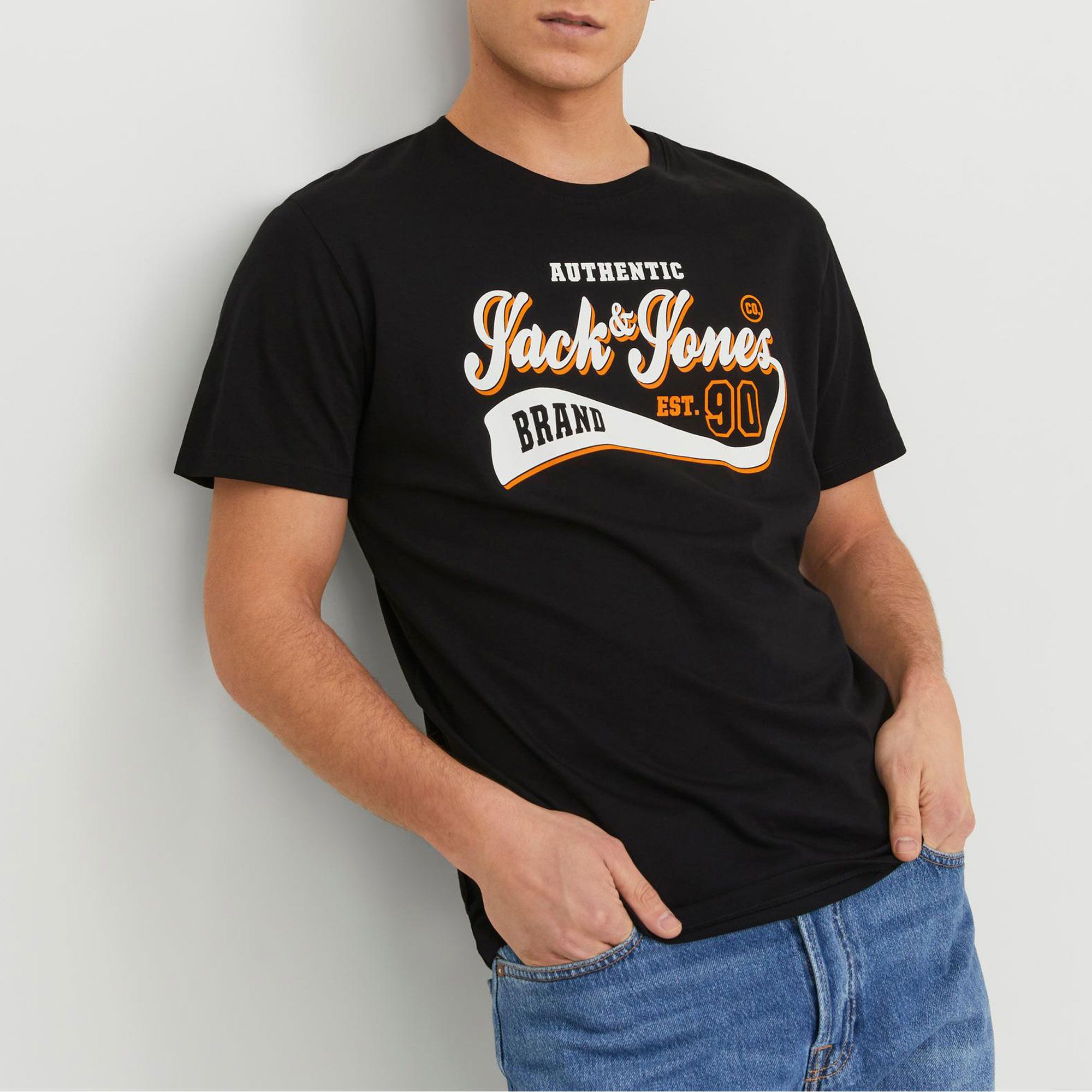 Jack & Jones Essentials Logo SS Crew Shirt Heren