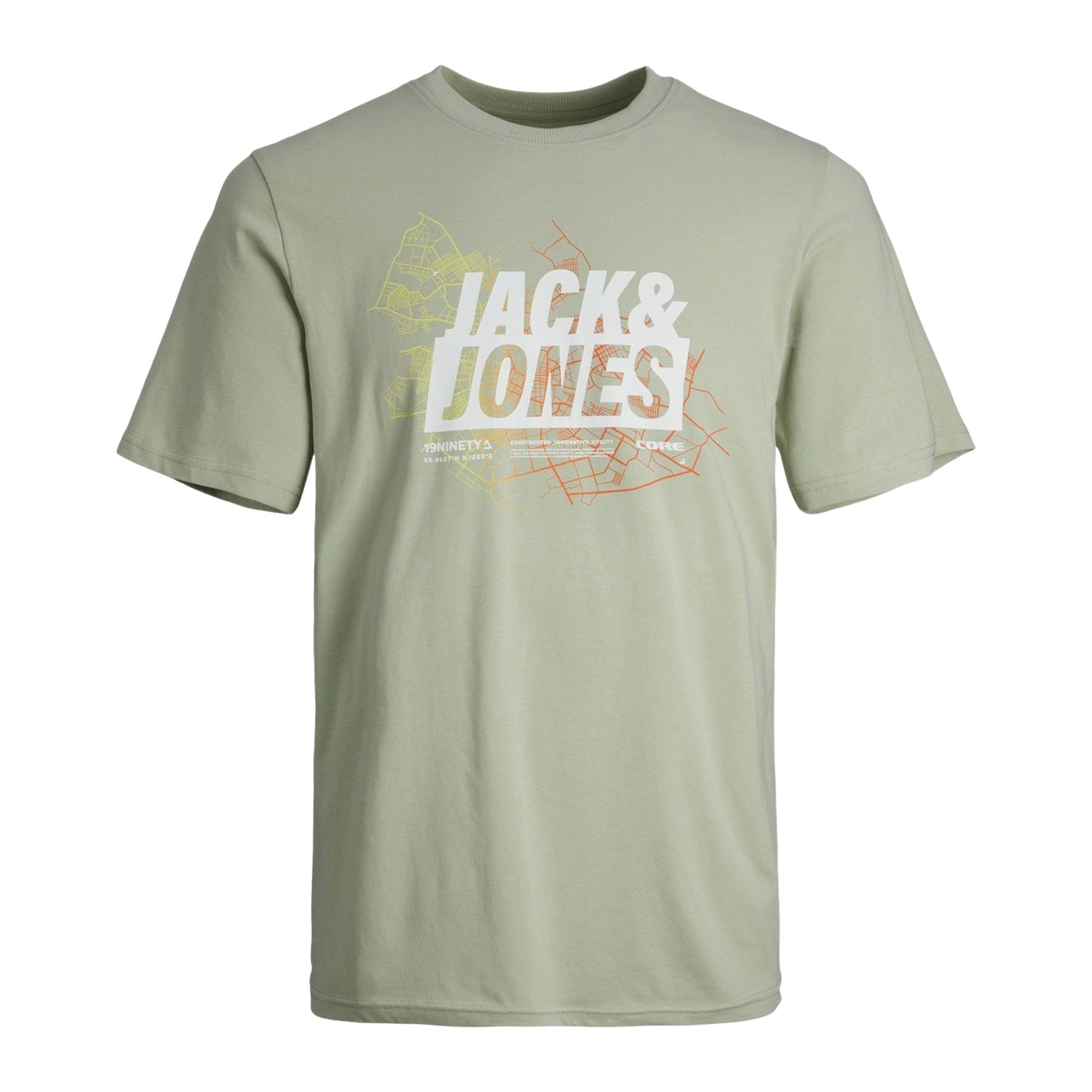 Jack & Jones Map Summer Logo Shirt Heren (plussize)