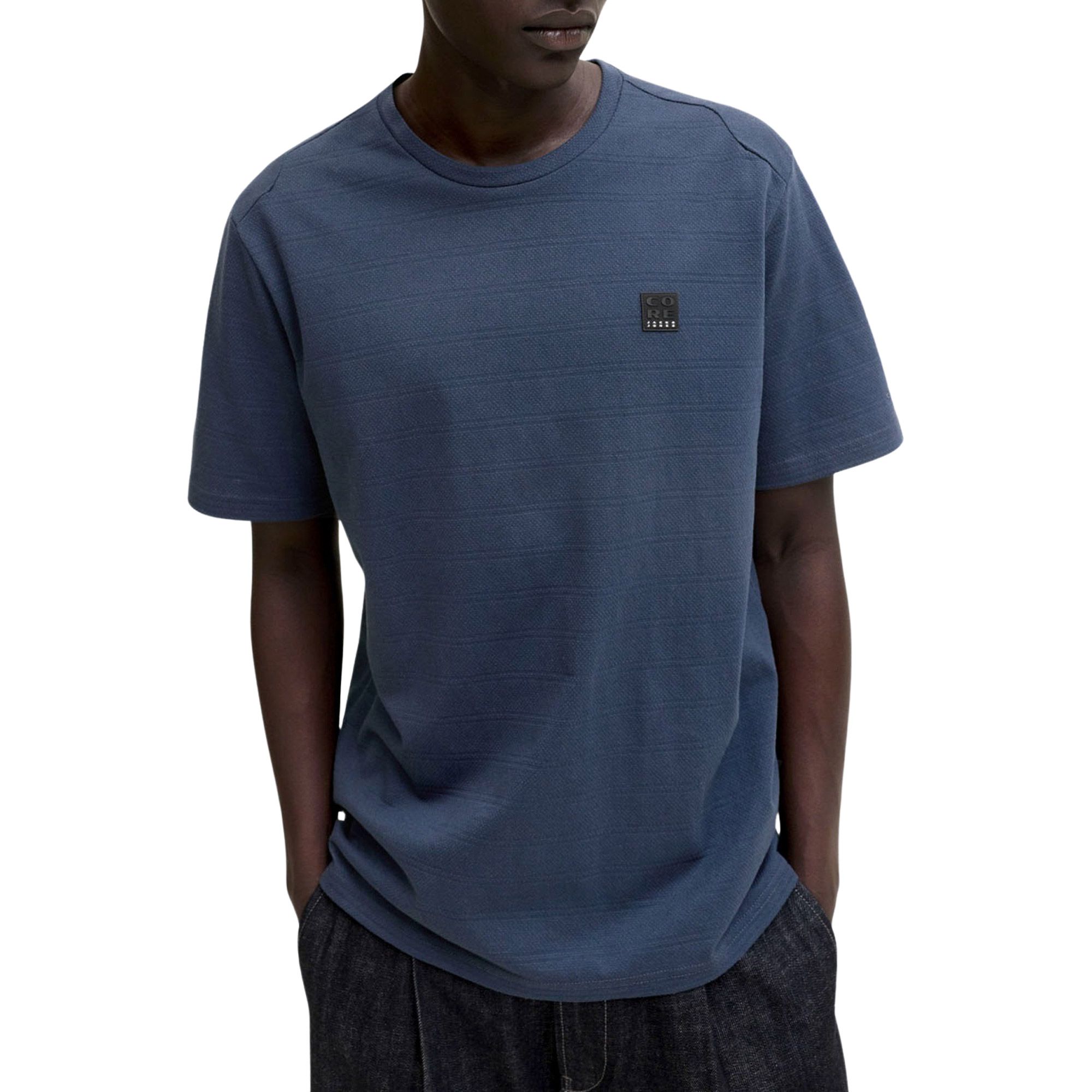 Jack &amp; Jones Puffer Crew Neck SS Structured Shirt Heren