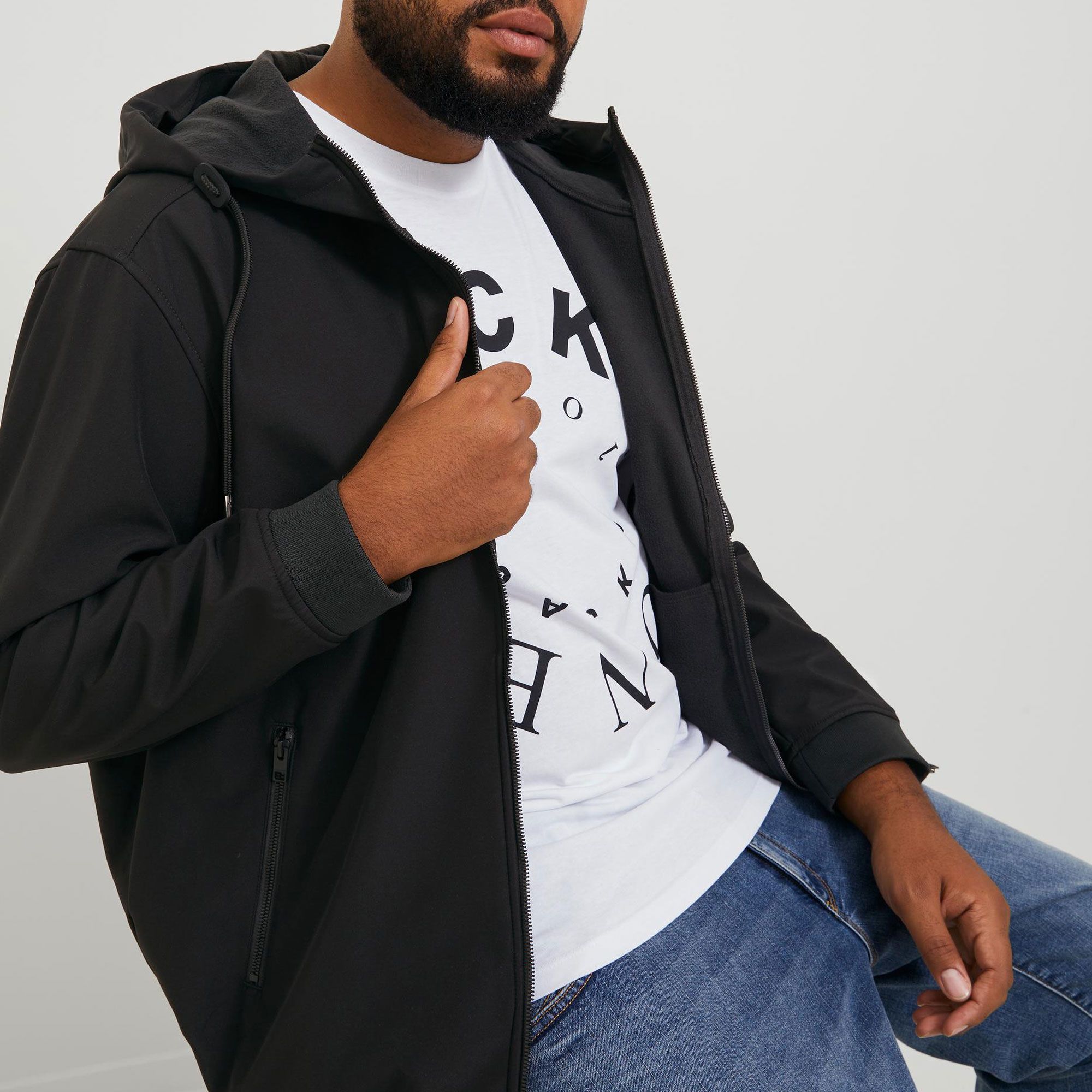 Jack & Jones Erkek JJYUKI Front Sweat Hood – Kapüşonlu, Yumuşak Kumaş