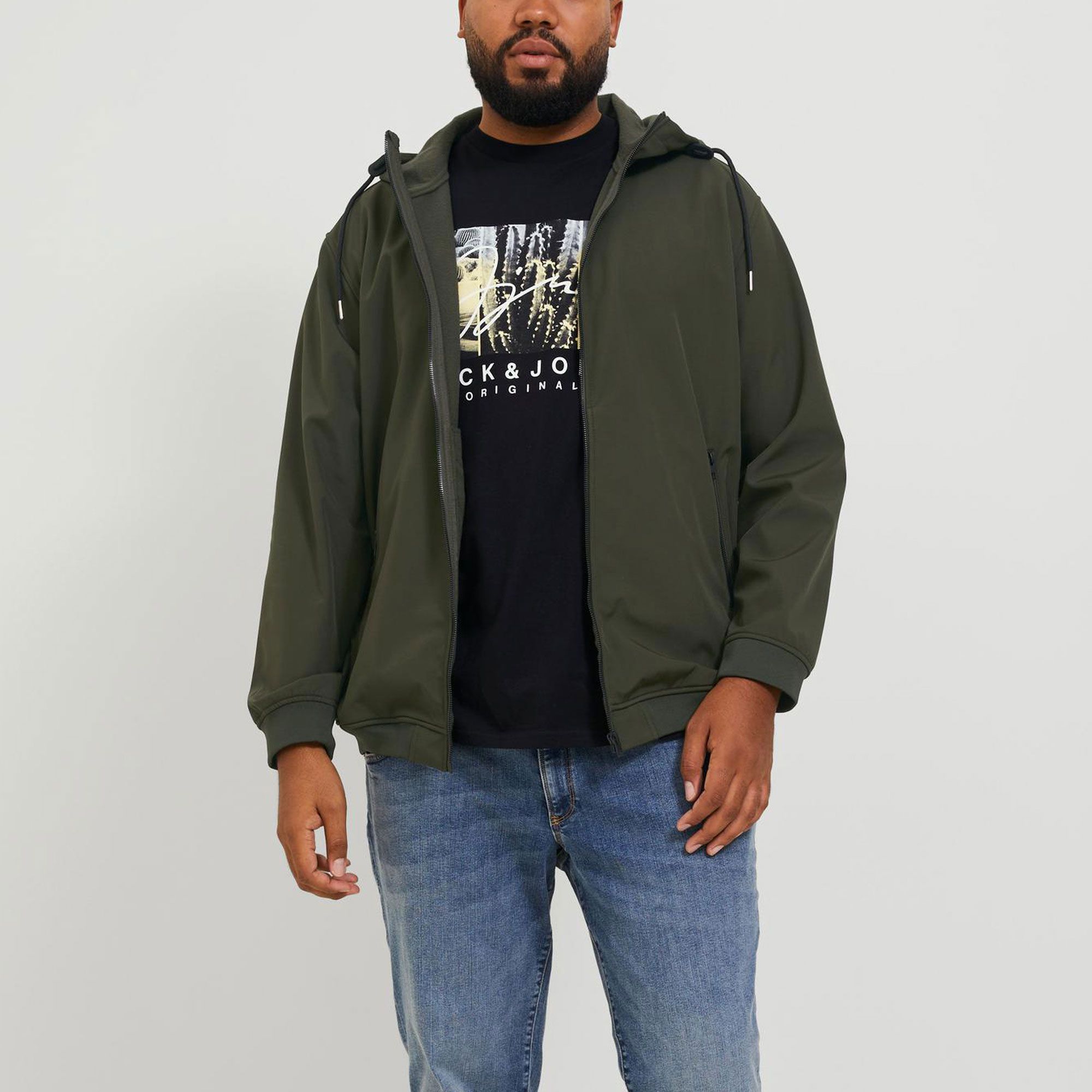 Jack & Jones Basic Hooded Softshell Jas Heren (plussize)