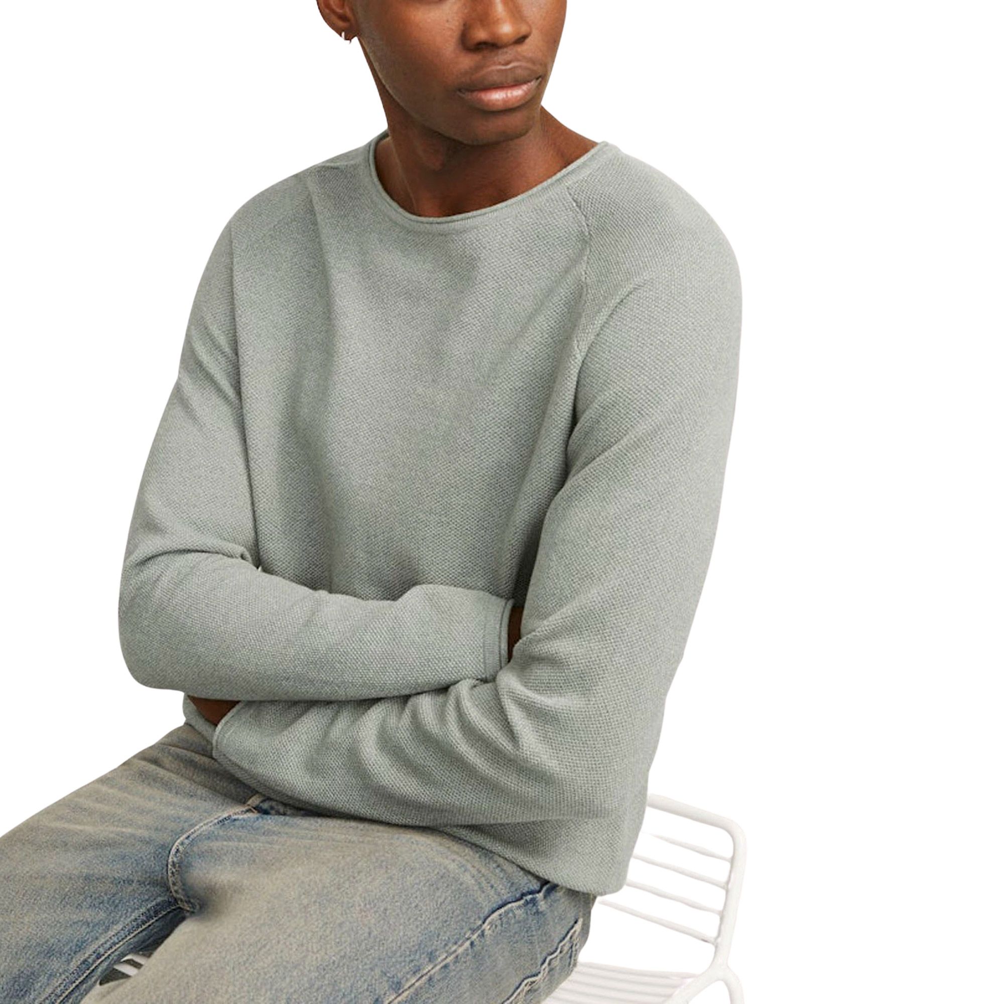 Jack & Jones Eleo Knit Crew Neck - Maglione Girocollo Blu - Taglia L Uomo