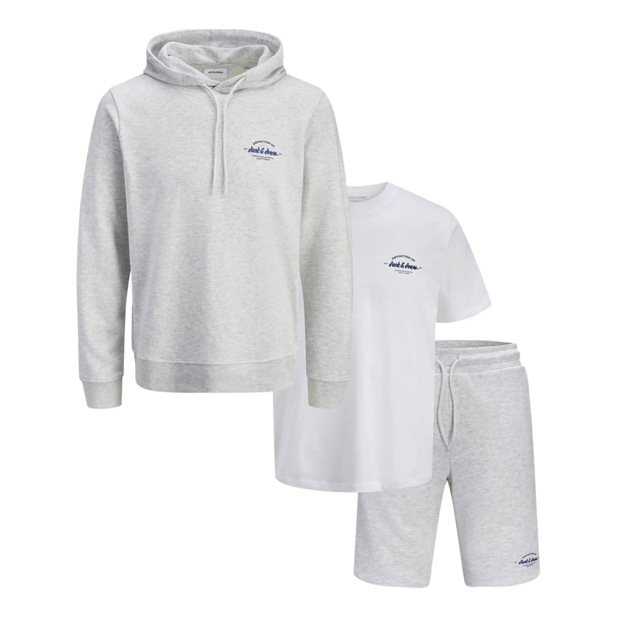 Jack &amp; Jones Brandon Hooded Sweat Tee and Short Set Heren