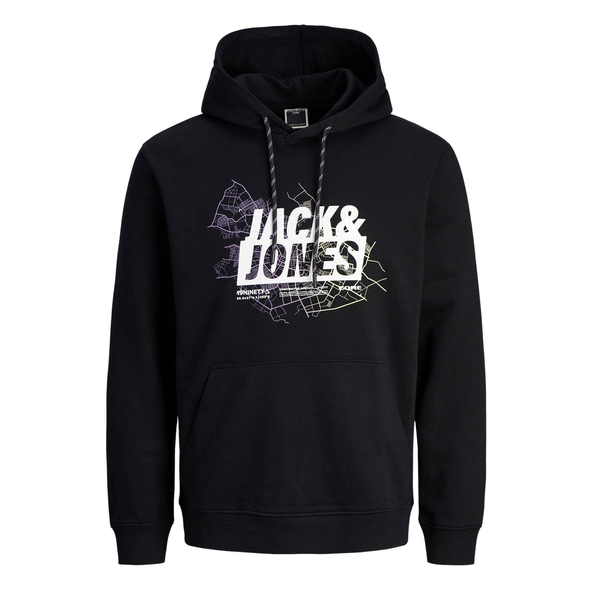 Jack & Jones Map Logo Sweat Hoodie Heren
