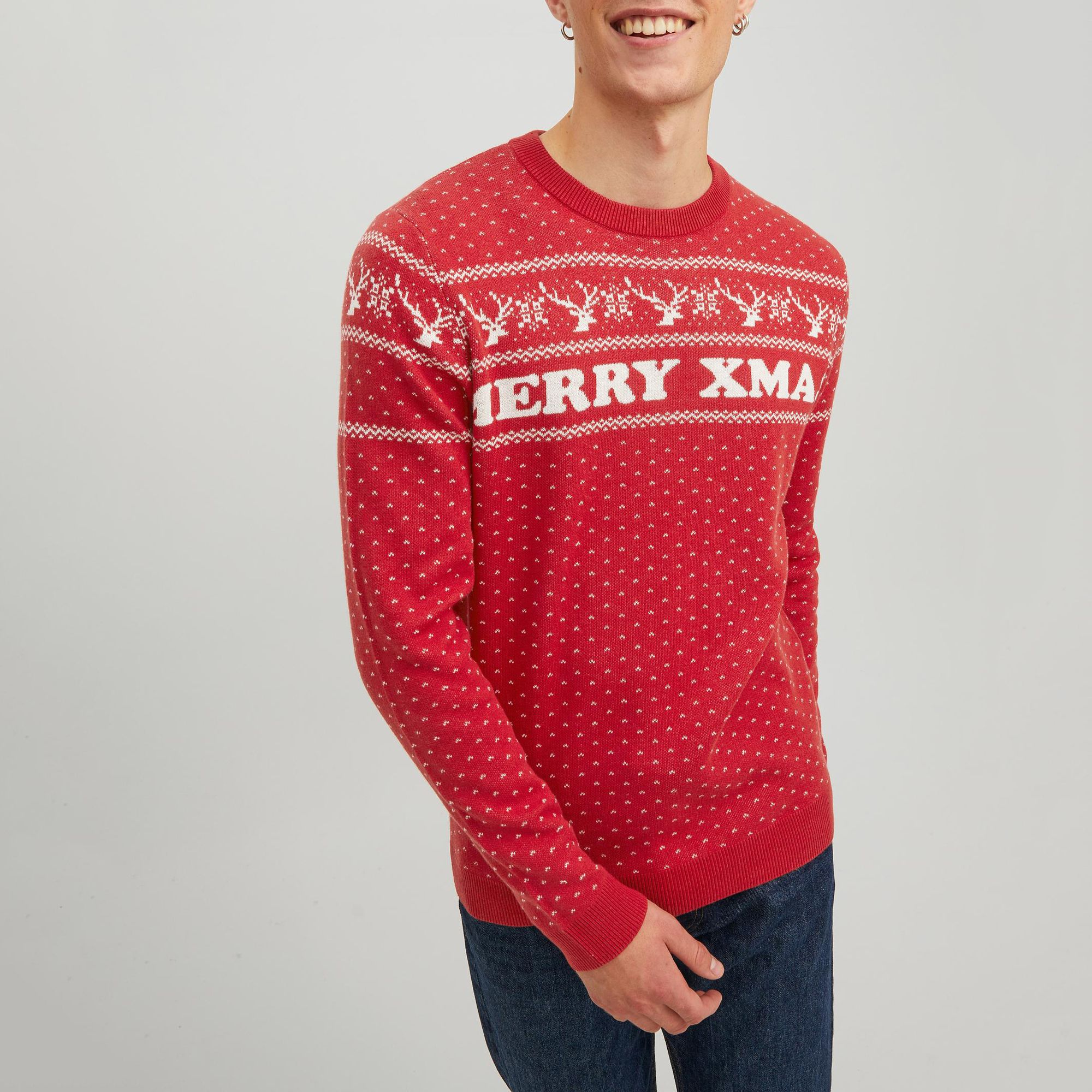 Jack & Jones Originals Xmas Knit Crew Sweater Heren