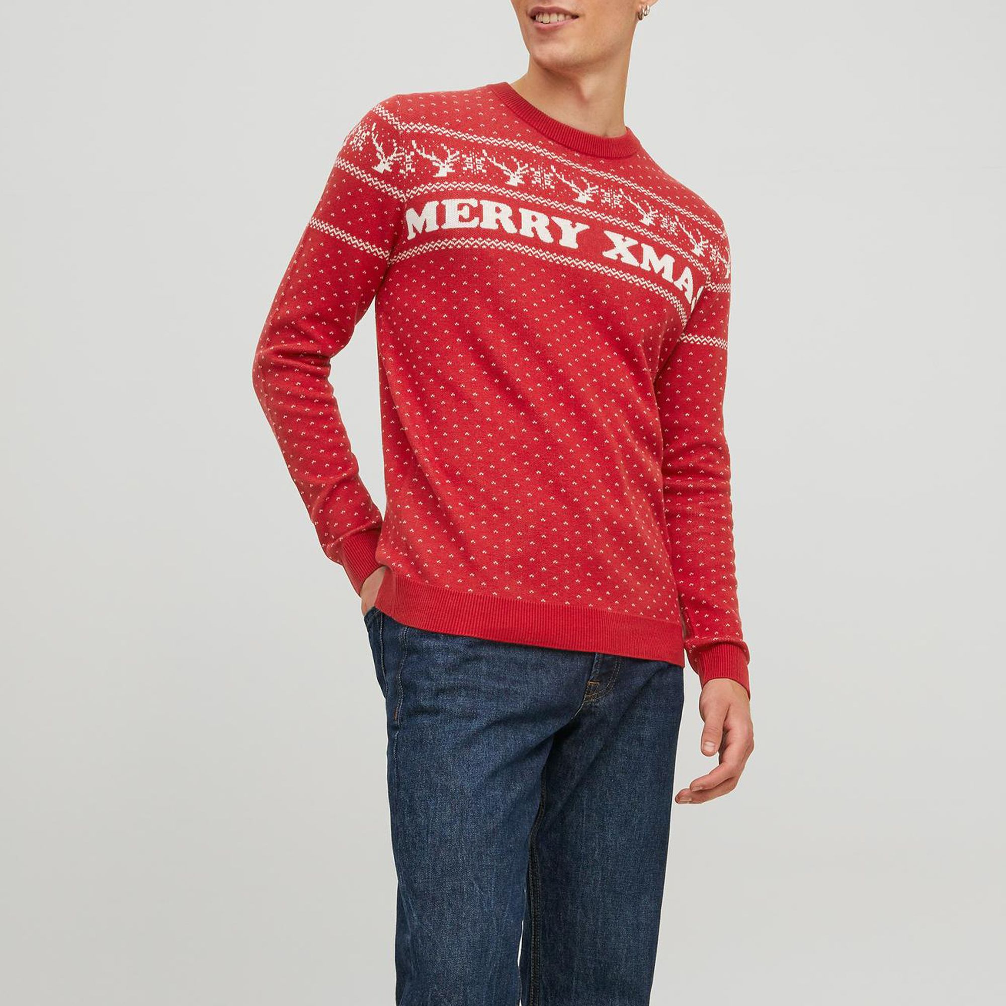 Jack & Jones Originals Xmas Knit Crew Sweater Heren