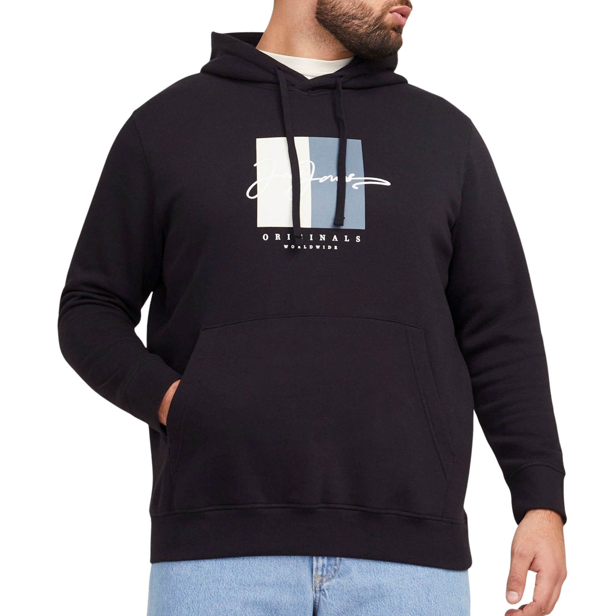 Jack & Jones Frederiksberg Box Script Hoodie Heren (plussize) 