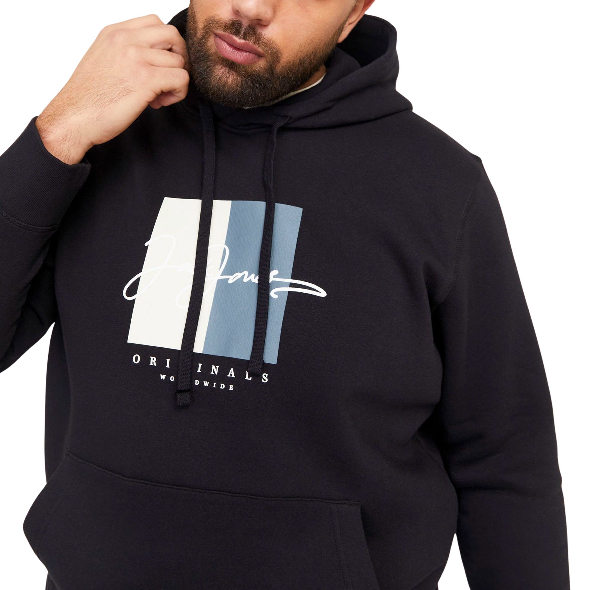 Jack & Jones Frederiksberg Box Script Hoodie Heren (plussize) 