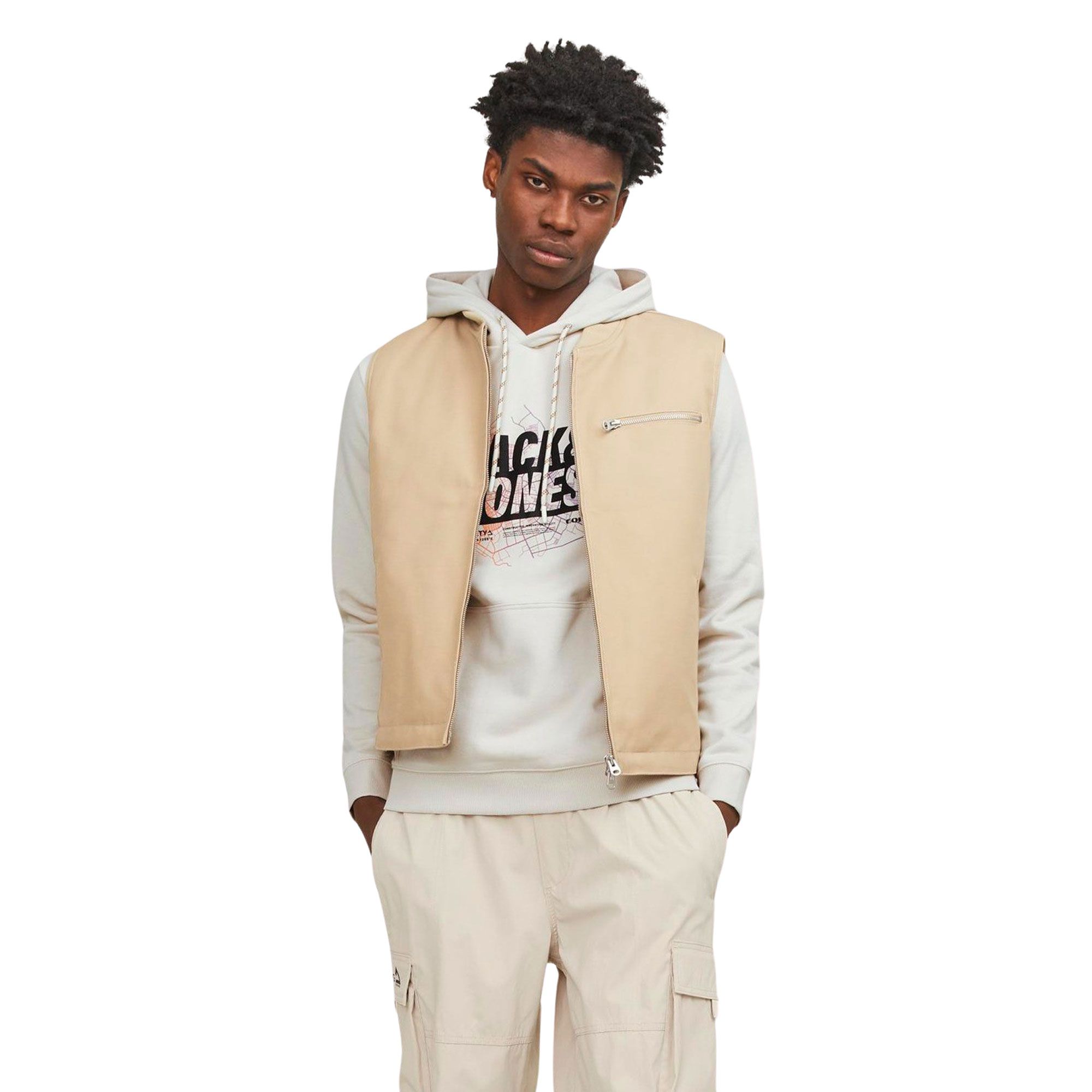 Jack & Jones Map Logo Sweat Hoodie Heren