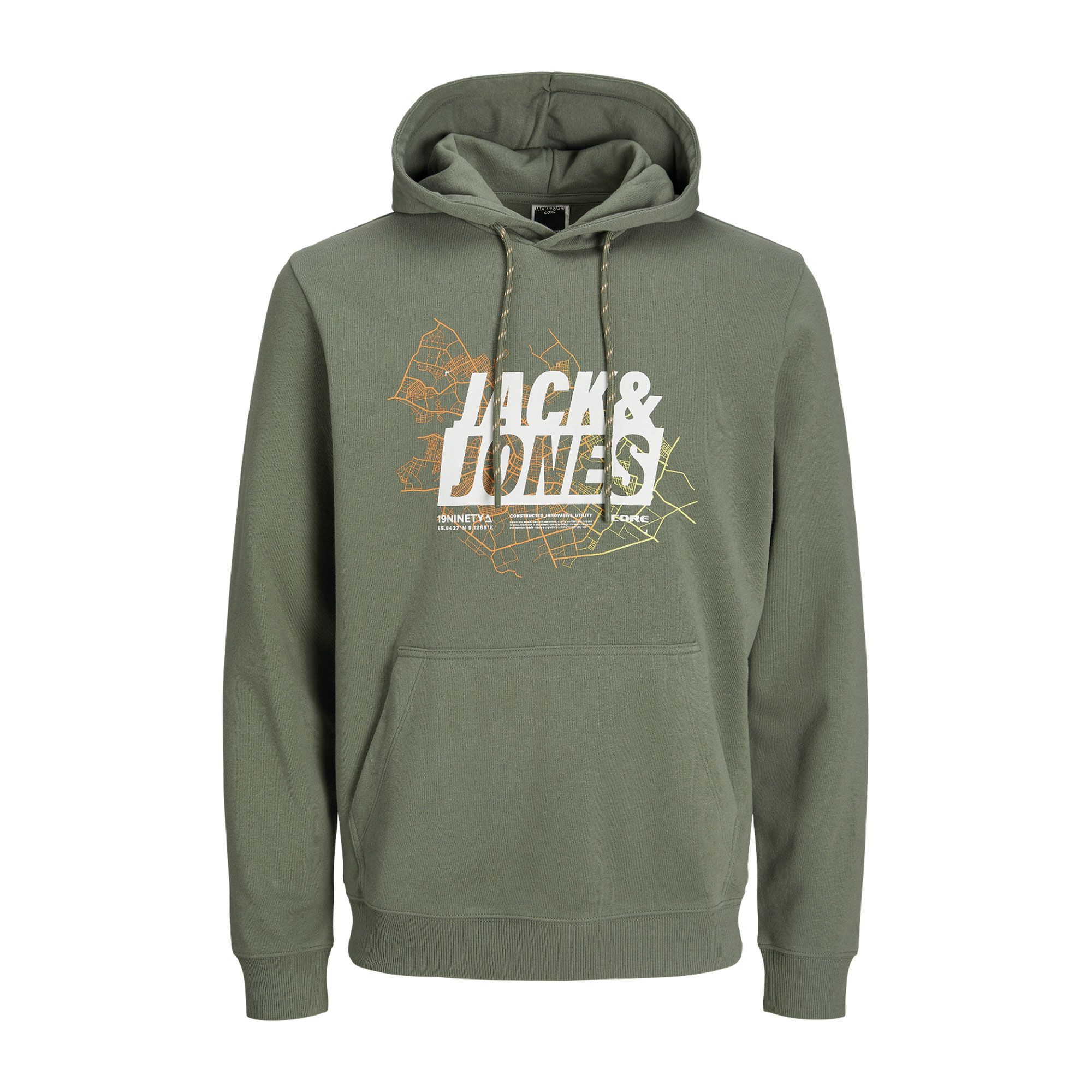 Jack & Jones Map Logo Sweat Hoodie Heren (plussize)