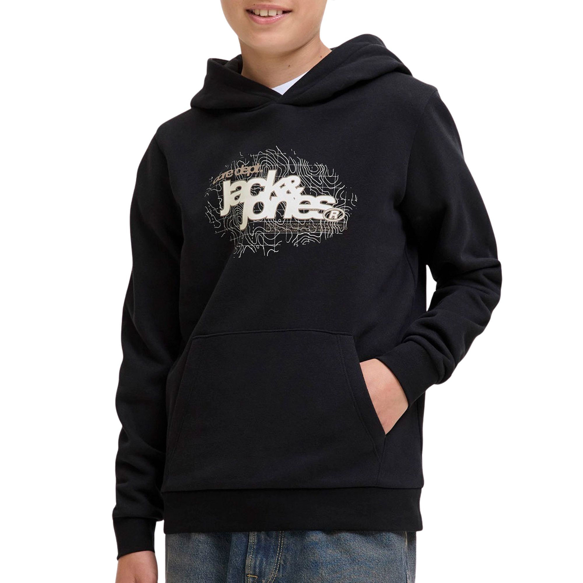 Jack &amp; Jones Grid Branding Hoodie Junior