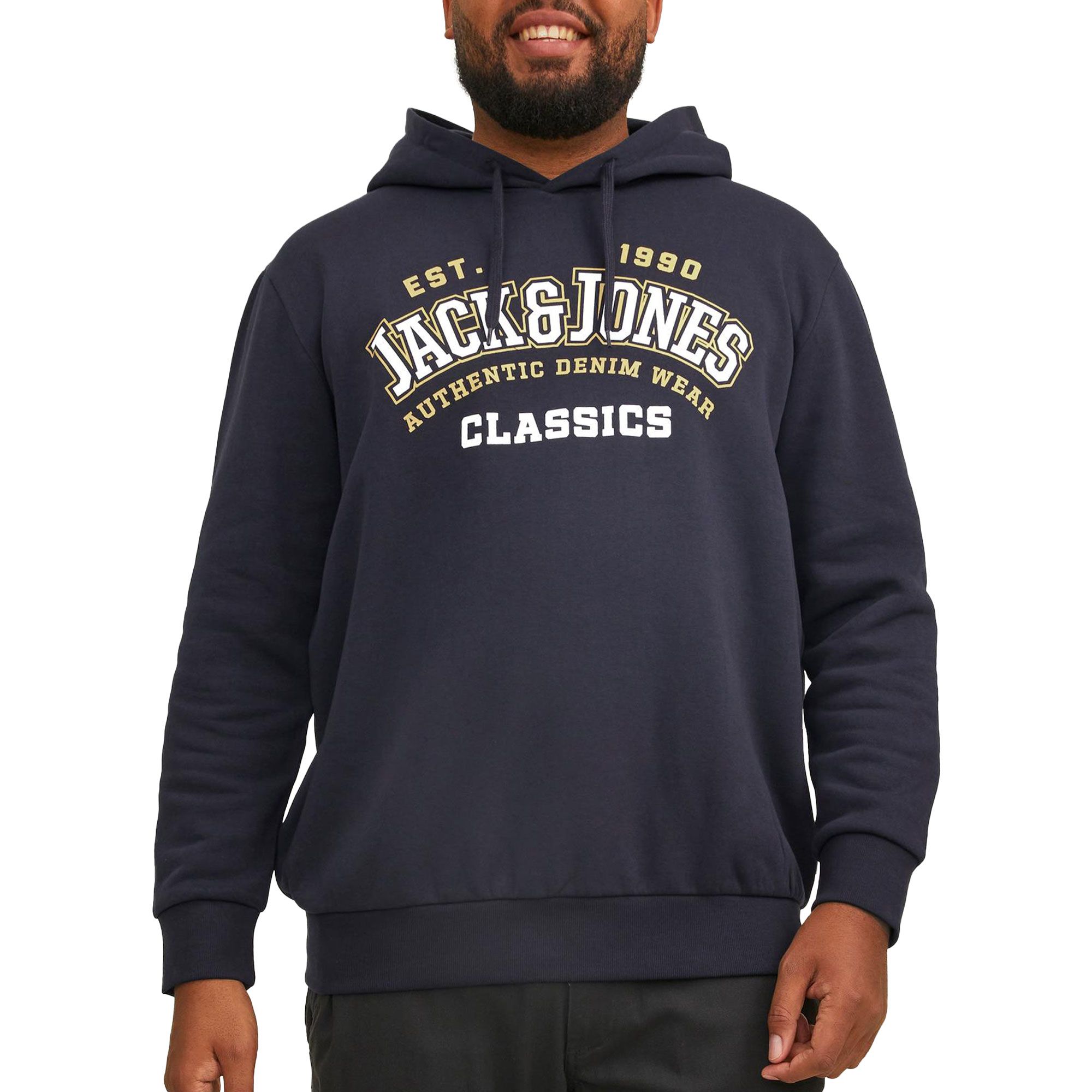 Jack & Jones Essentials Logo 2 Hoodie Heren (plussize)