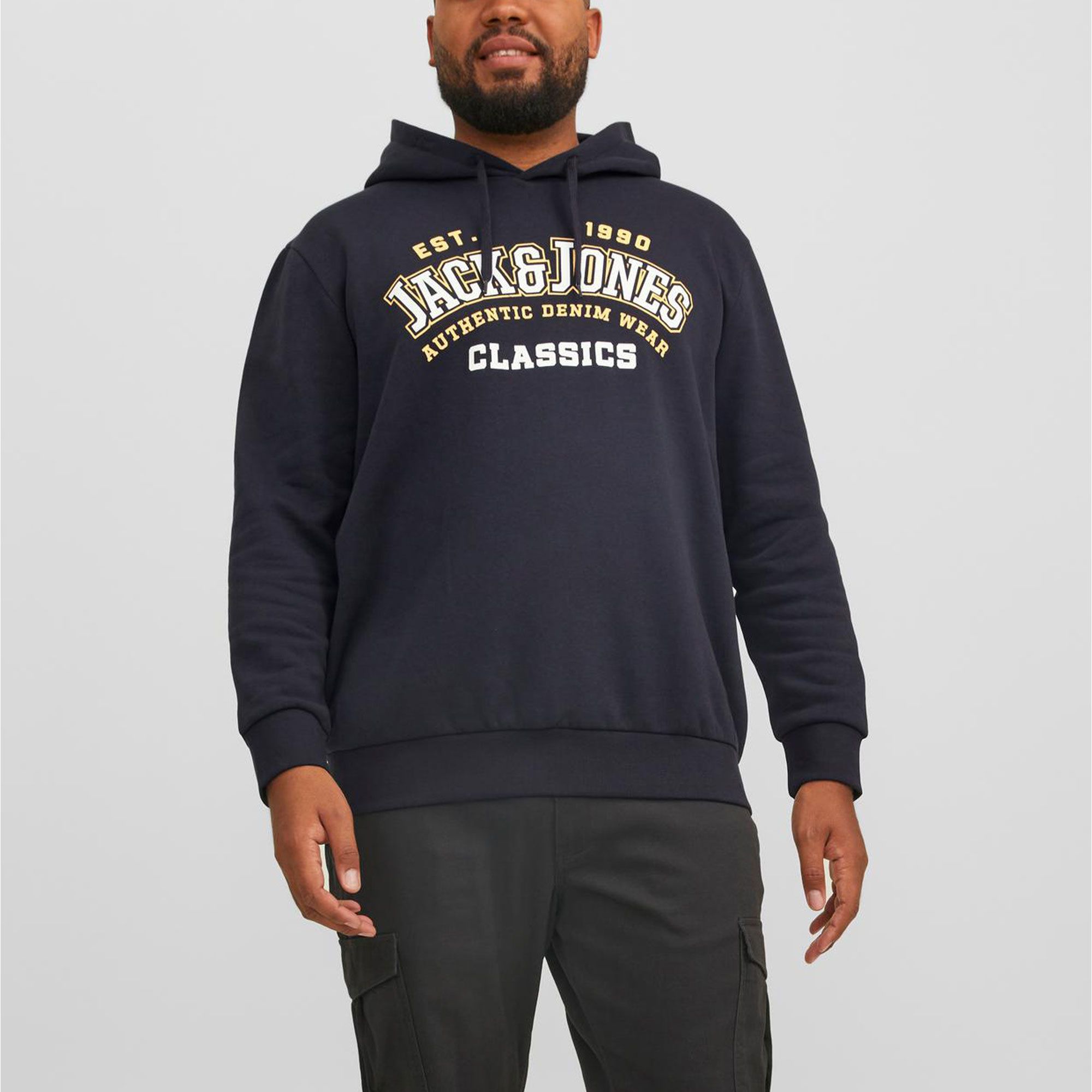 Jack & Jones Essentials Logo 2 Hoodie Heren (plussize)
